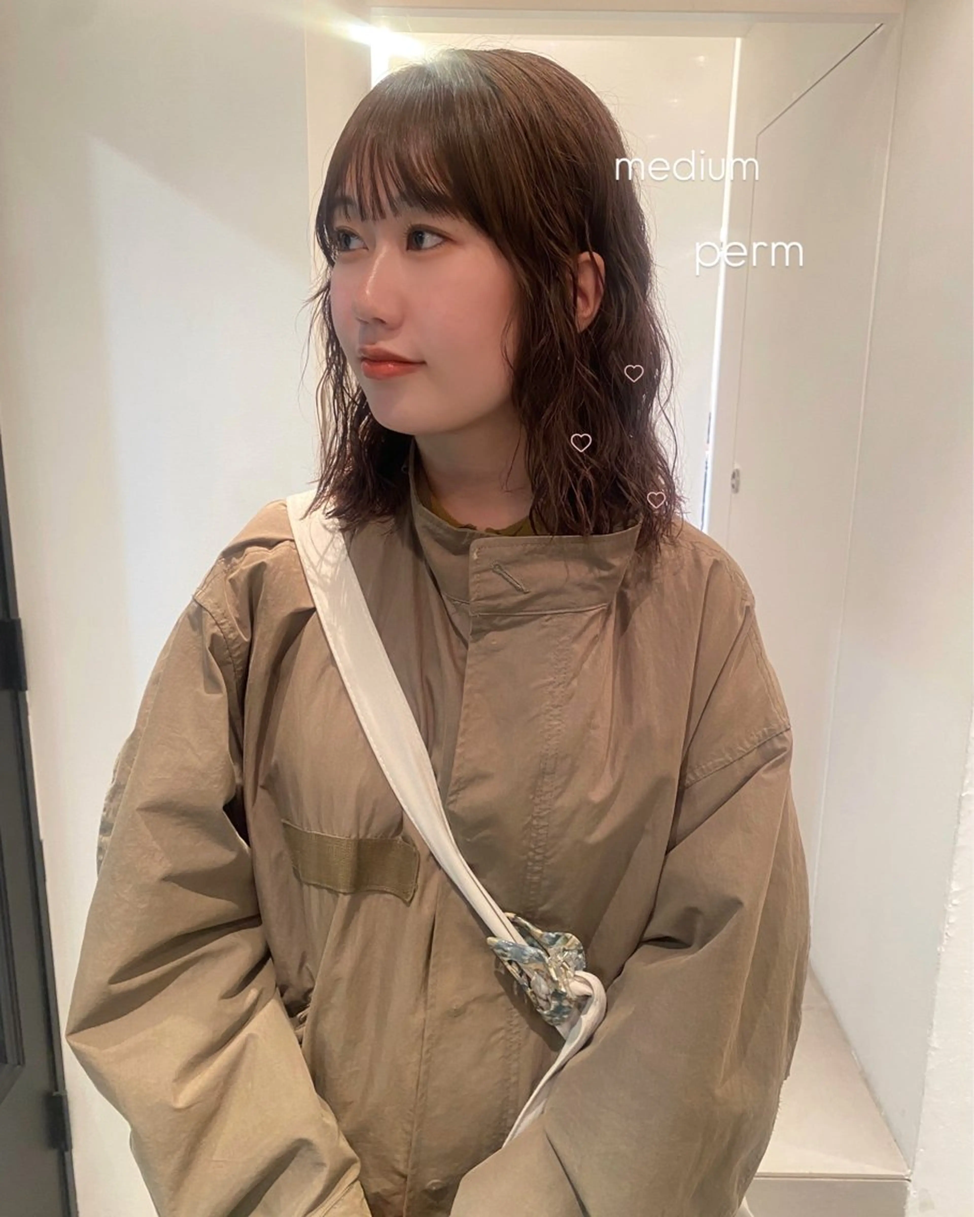 ミディアム パーマ カット パーマ riria/ボブ /透明感カラー🎀のヘアスタイル