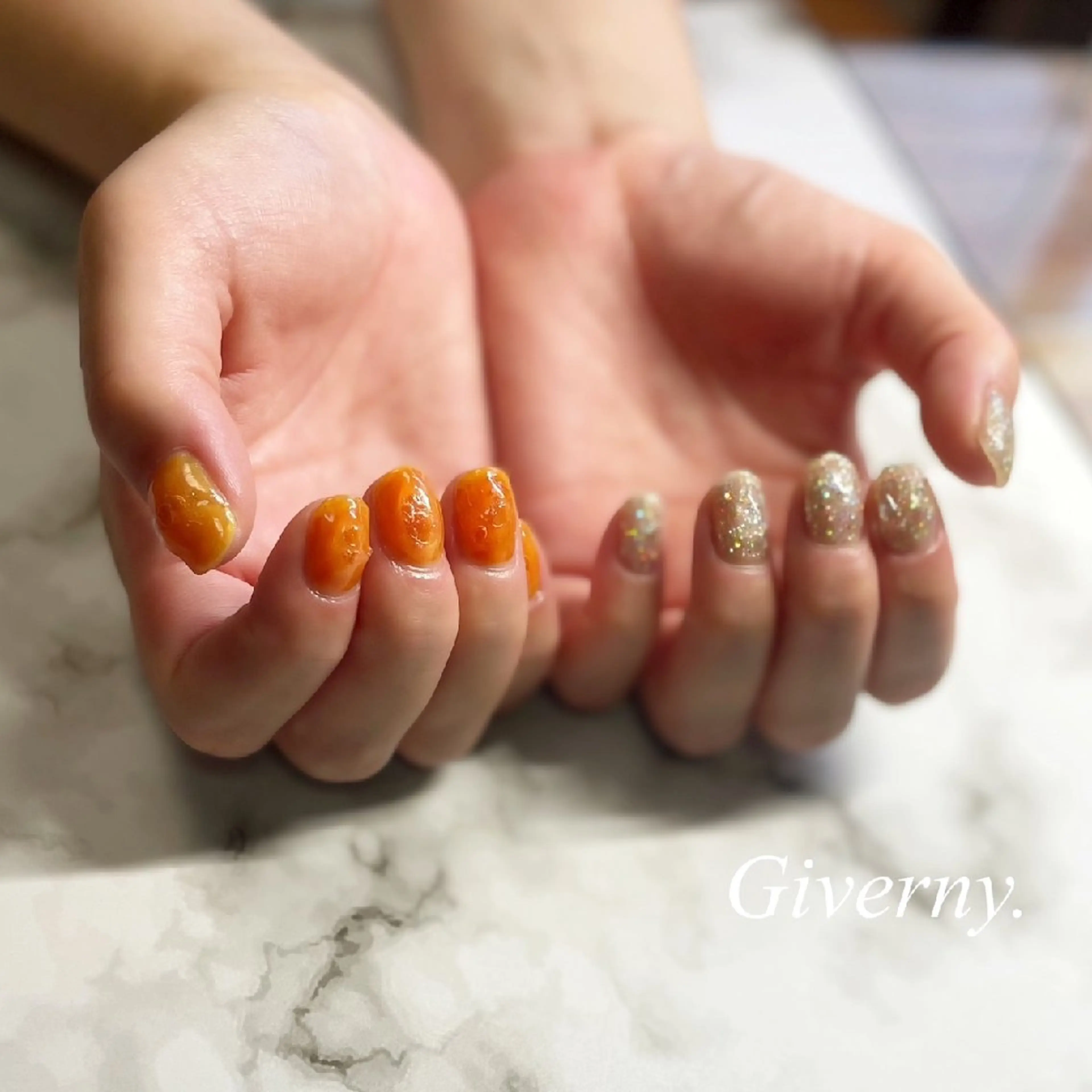 ネイル ラメ(グリッター) ハンドネイル Giverny .のネイルデザイン