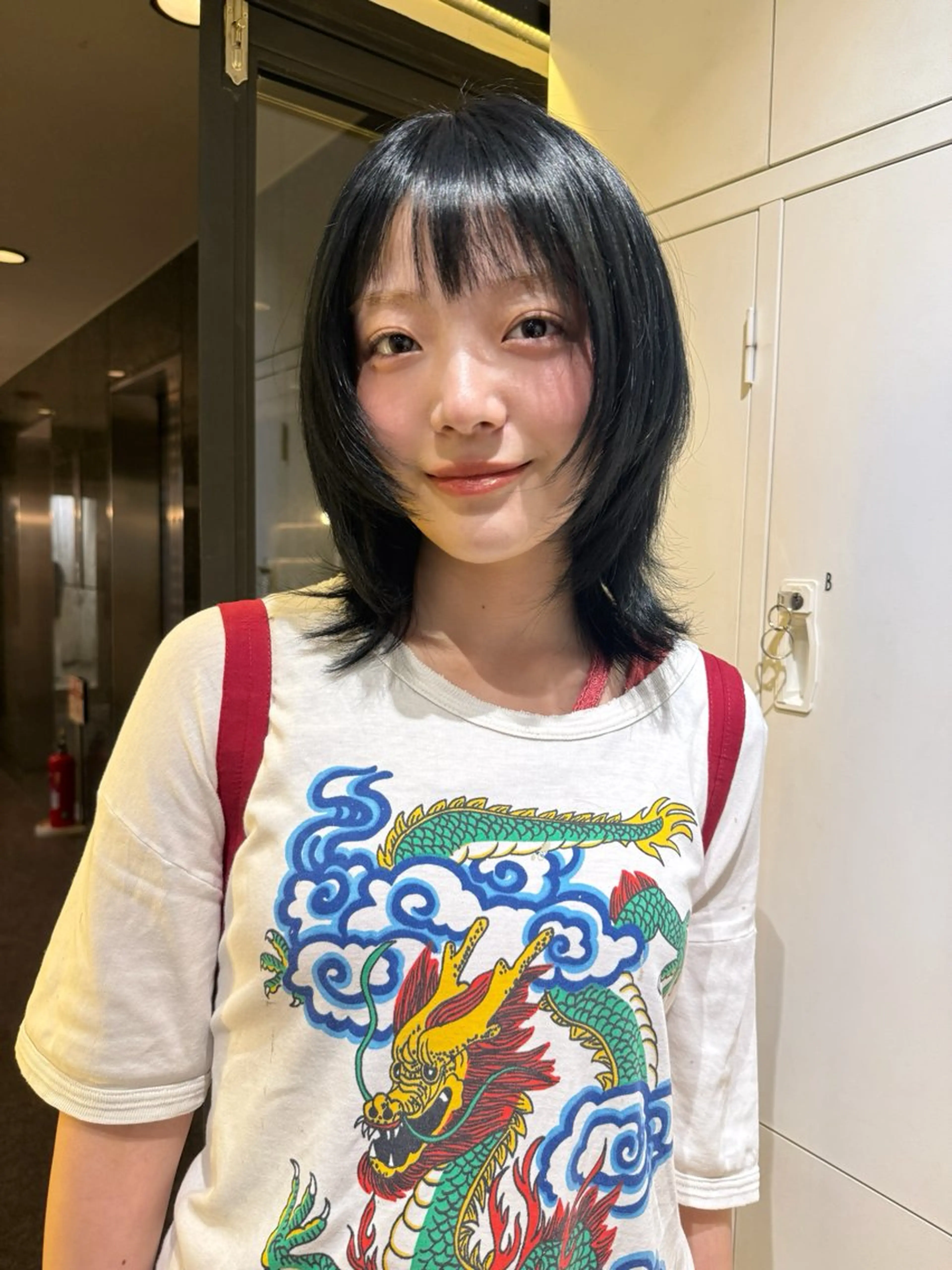 ミディアム カット ヘアカラー トリートメント キダ ユウナのヘアスタイル