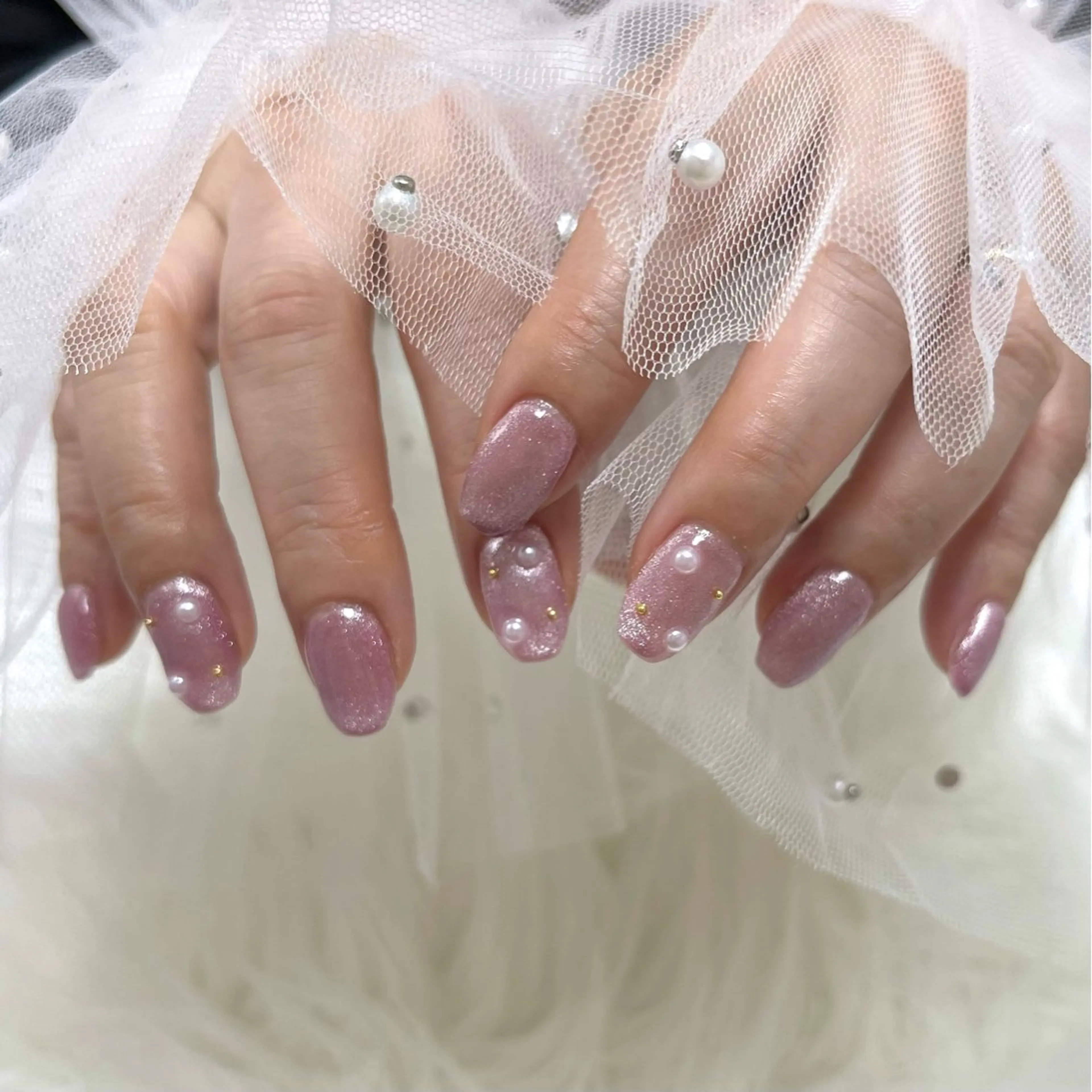 ネイル マグネットネイル ピンク ハンドネイル SHINE nail salonのネイルデザイン