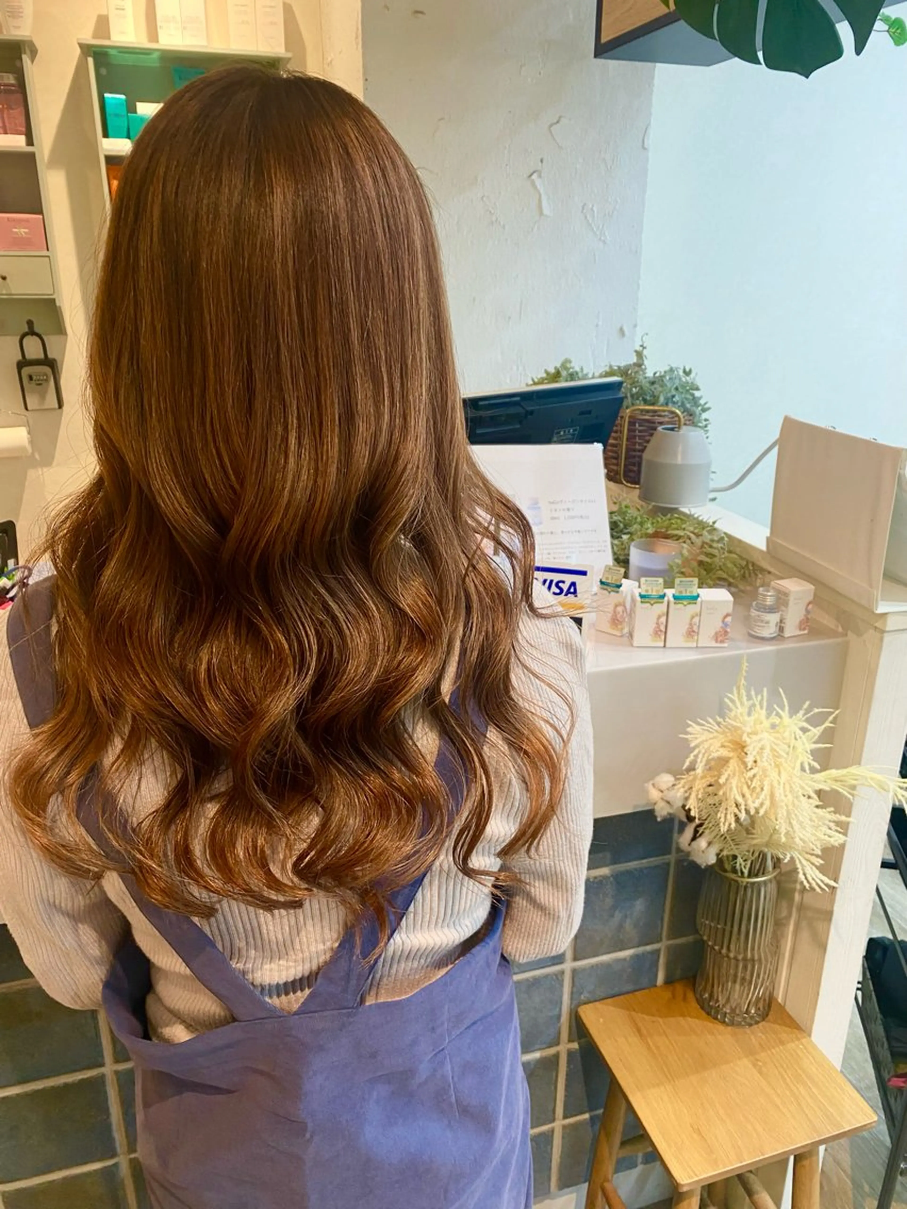 ロング カラー ブリーチ ブラウンカラー ダブルカラー ハイライトカラー イルミナカラー カット ヘアカラー トリートメント N°+aero 😊れいか😊のヘアスタイル