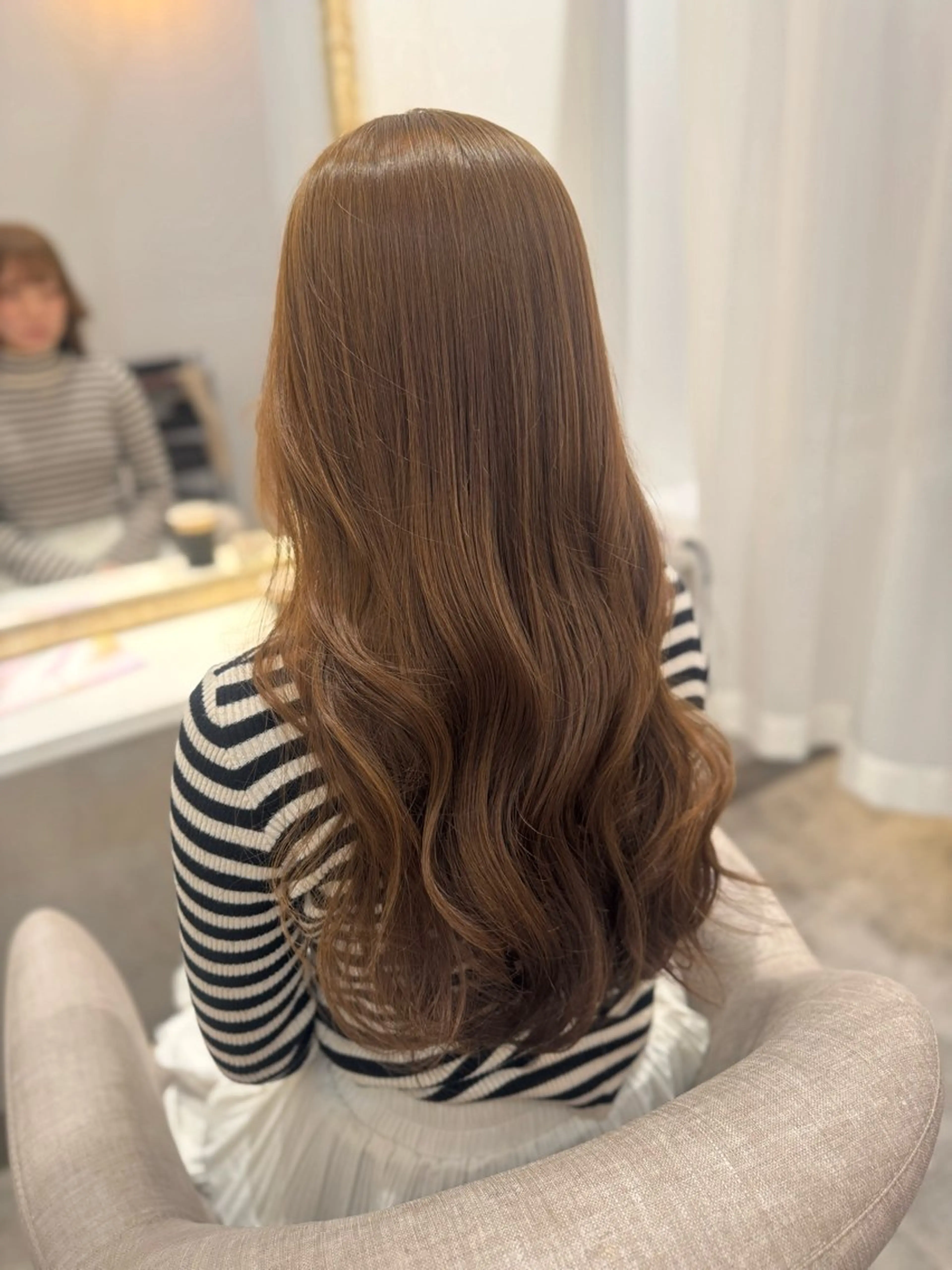 ロング カラー アッシュ アッシュブラウン ベージュカラー 黒髪 ブリーチ カット ヘアカラー トリートメント 赤み無し柔らかカラー 【梅田】madokaのヘアスタイル