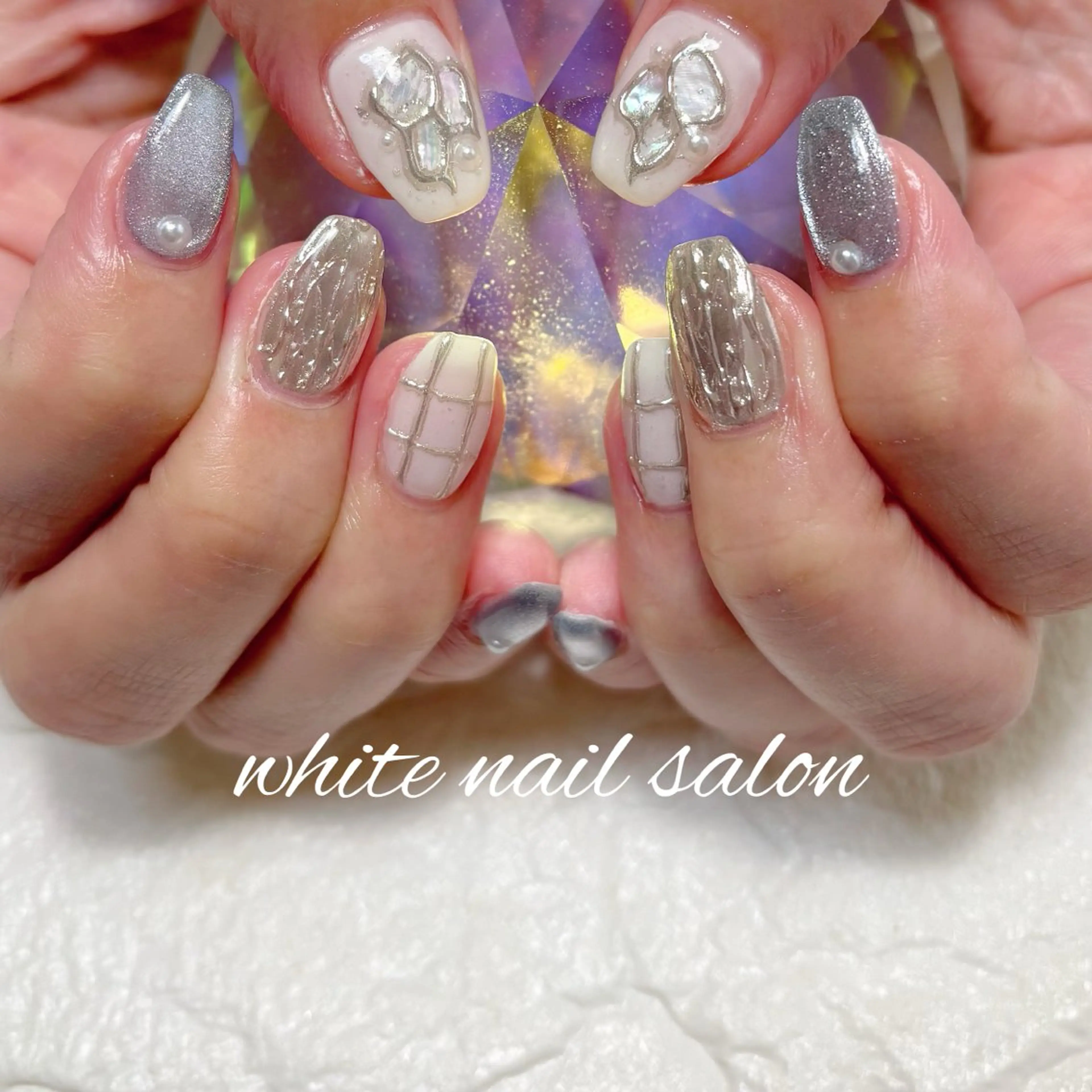 ネイル フットネイル 持ち込み ハンドネイル white nail salonのネイルデザイン