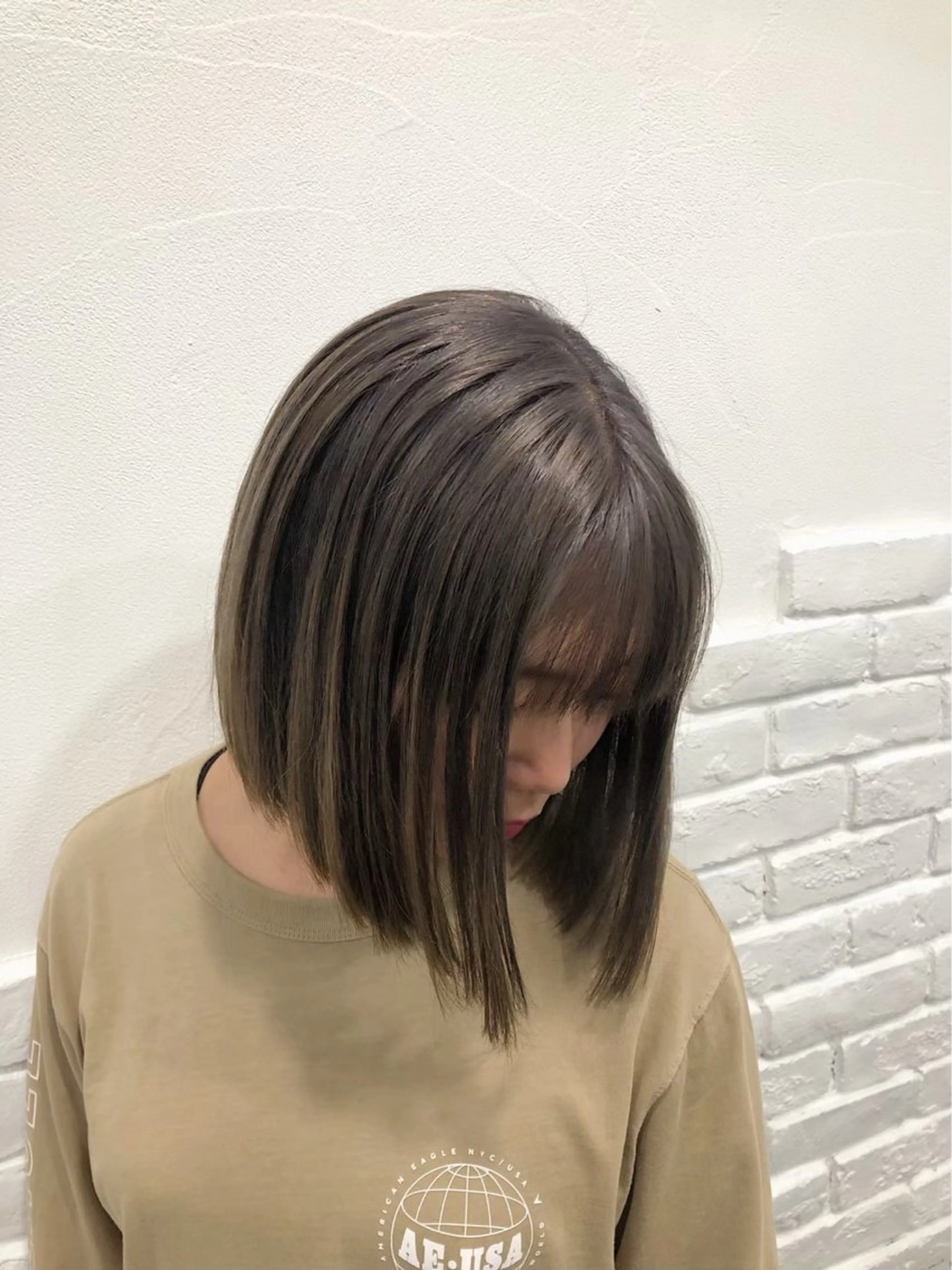 ミディアム カット 縮毛矯正 透明感🫧暖色カラー MIU💗のヘアスタイル