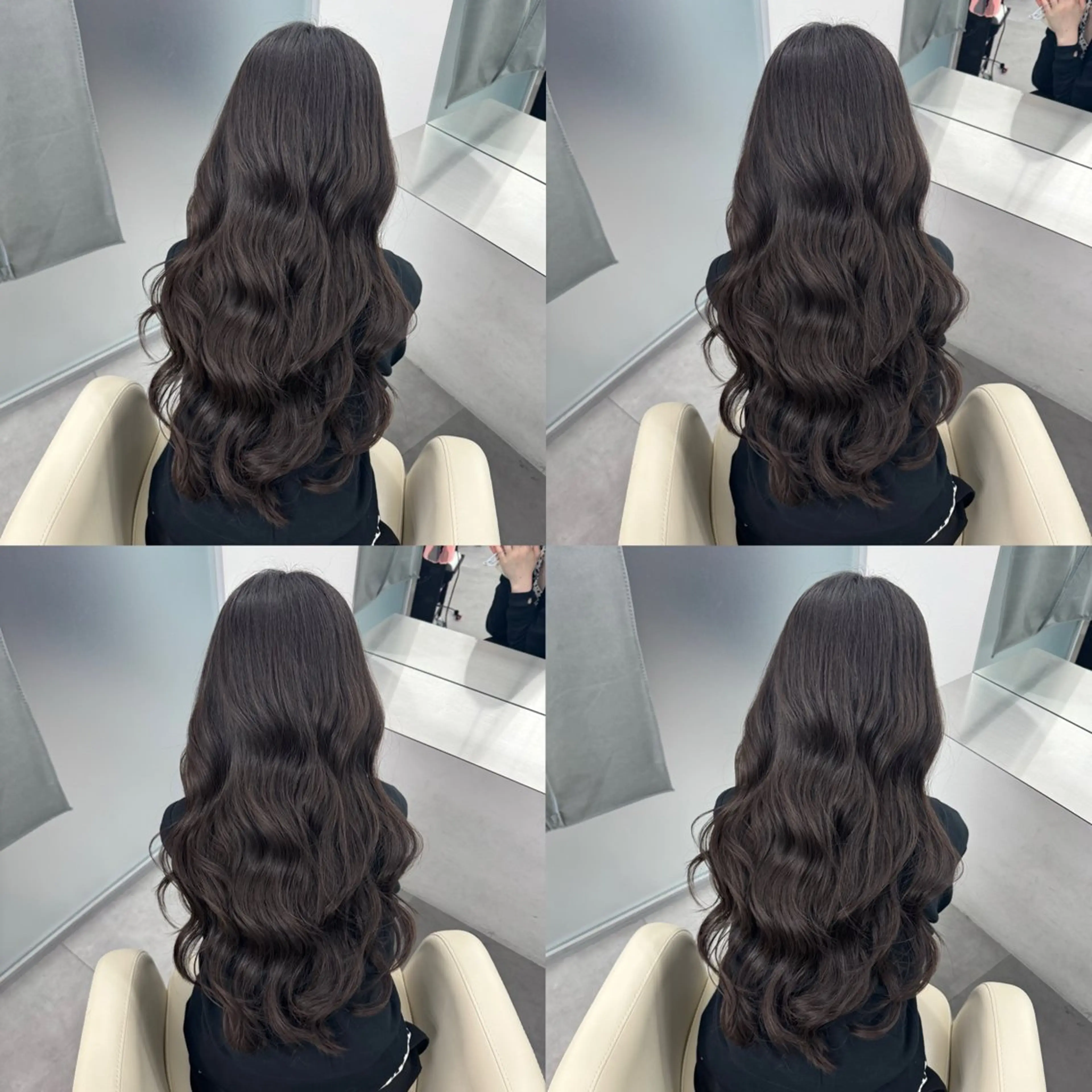 ロング カラー 韓国風ヘア 小顔カット カット ヘアカラー トリートメント 江坂トレンド韓国風 髪質改善shinoのヘアスタイル