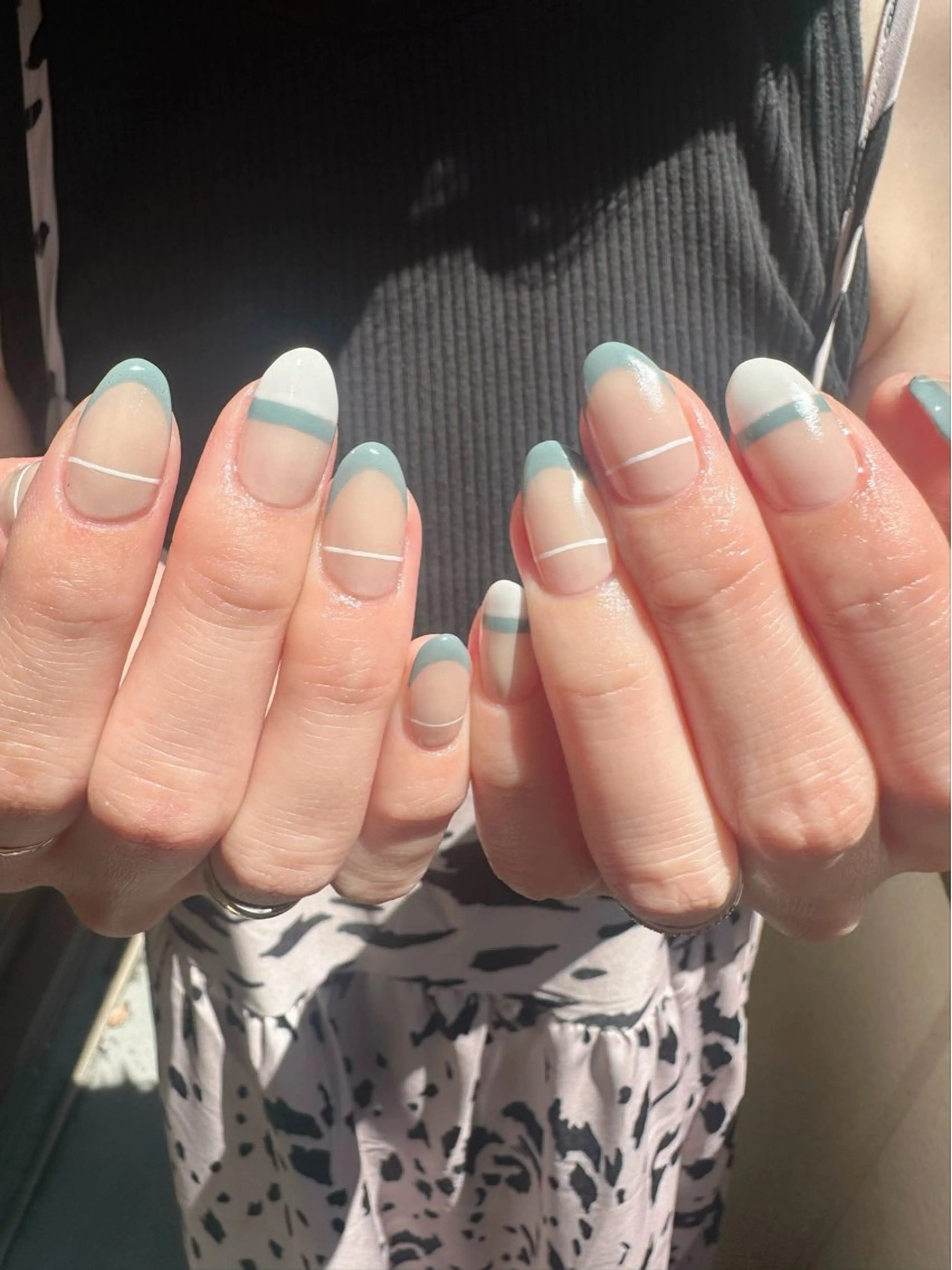ネイル ブルー クリアネイル フレンチネイル 氷ネイル・うるうるネイル 韓国ネイル 🪞KAPE NAIL 🪞のネイルデザイン