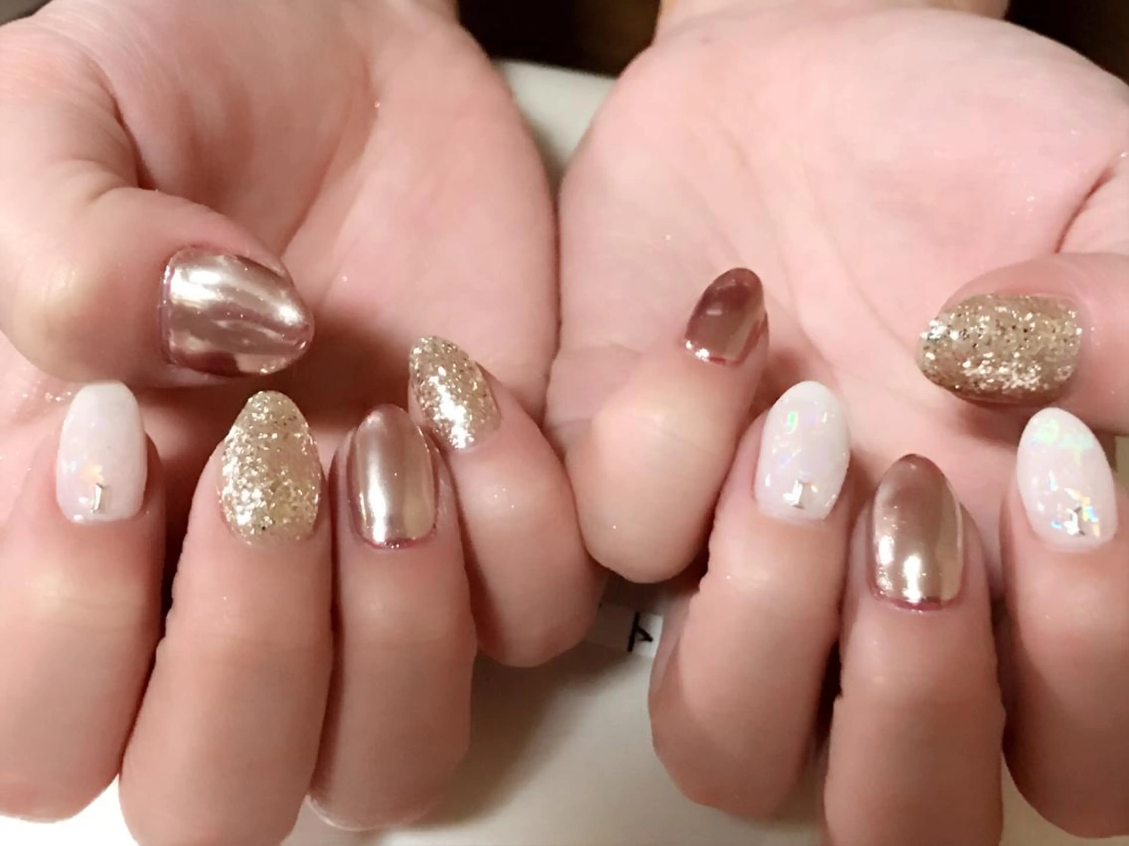 ネイル キラキラネイル ラメ(グリッター) ミラーネイル Sunny side nailのネイルデザイン