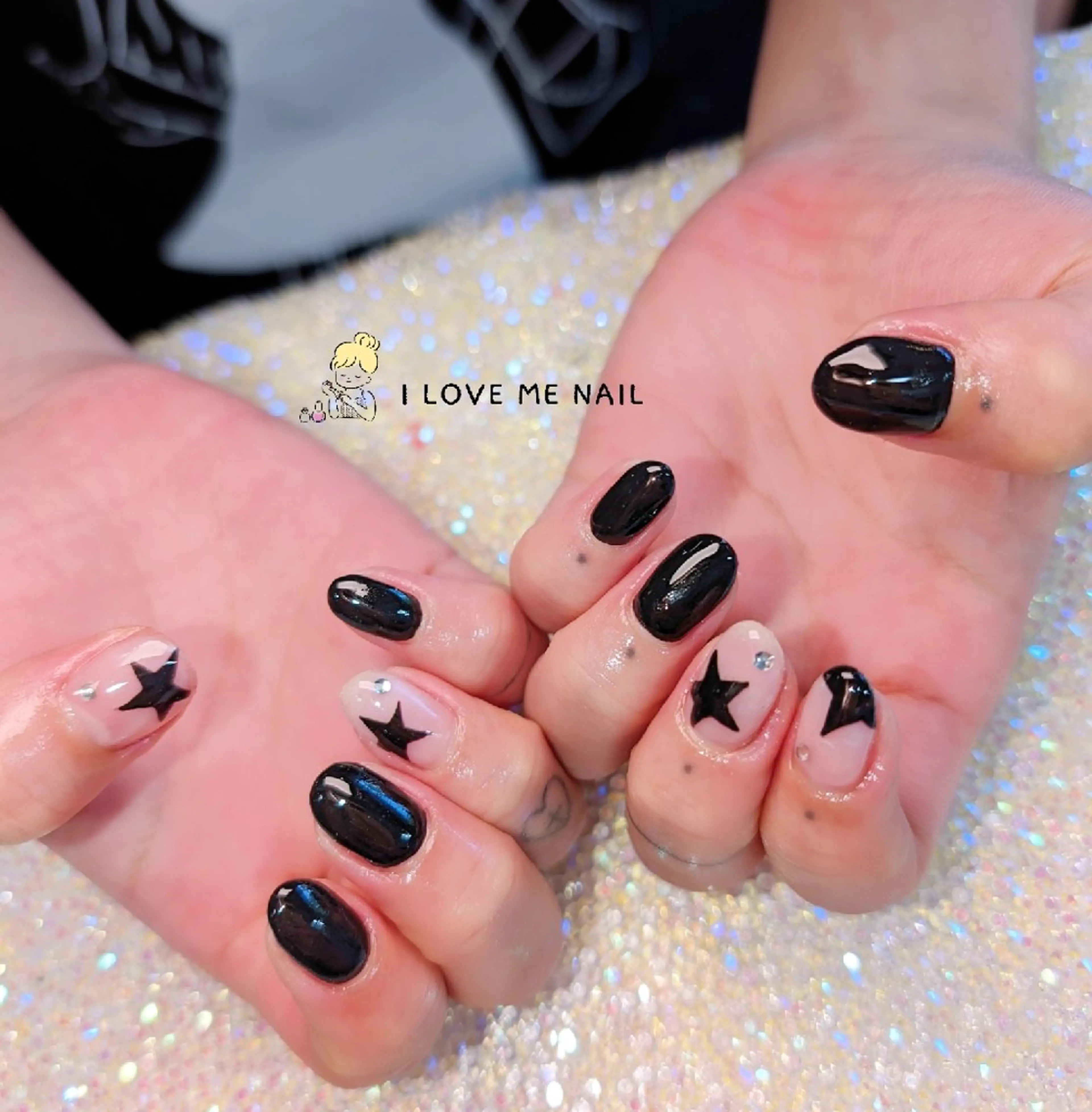 ネイル 長さ出し ジェルネイル ハート 韓国ネイル マグネットネイル ハンドネイル I LOVE ME NAIL.｡.:*♡のネイルデザイン