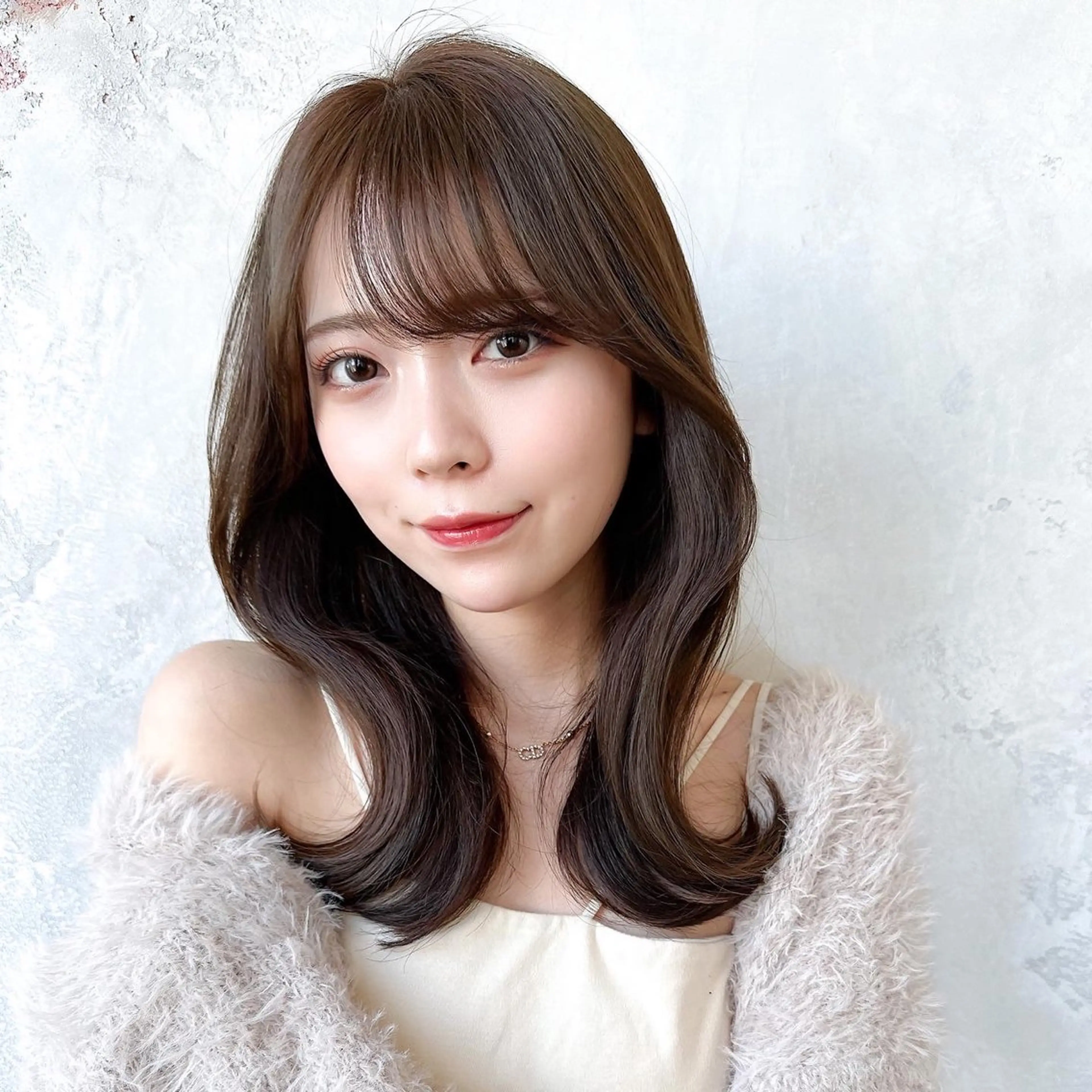 セミロング カラー ベージュカラー ブラウンカラー ブラウンベージュ くびれヘア 顔周りカット 顔周り/くびれヘア 韓国ヘア💕風間るなのヘアスタイル