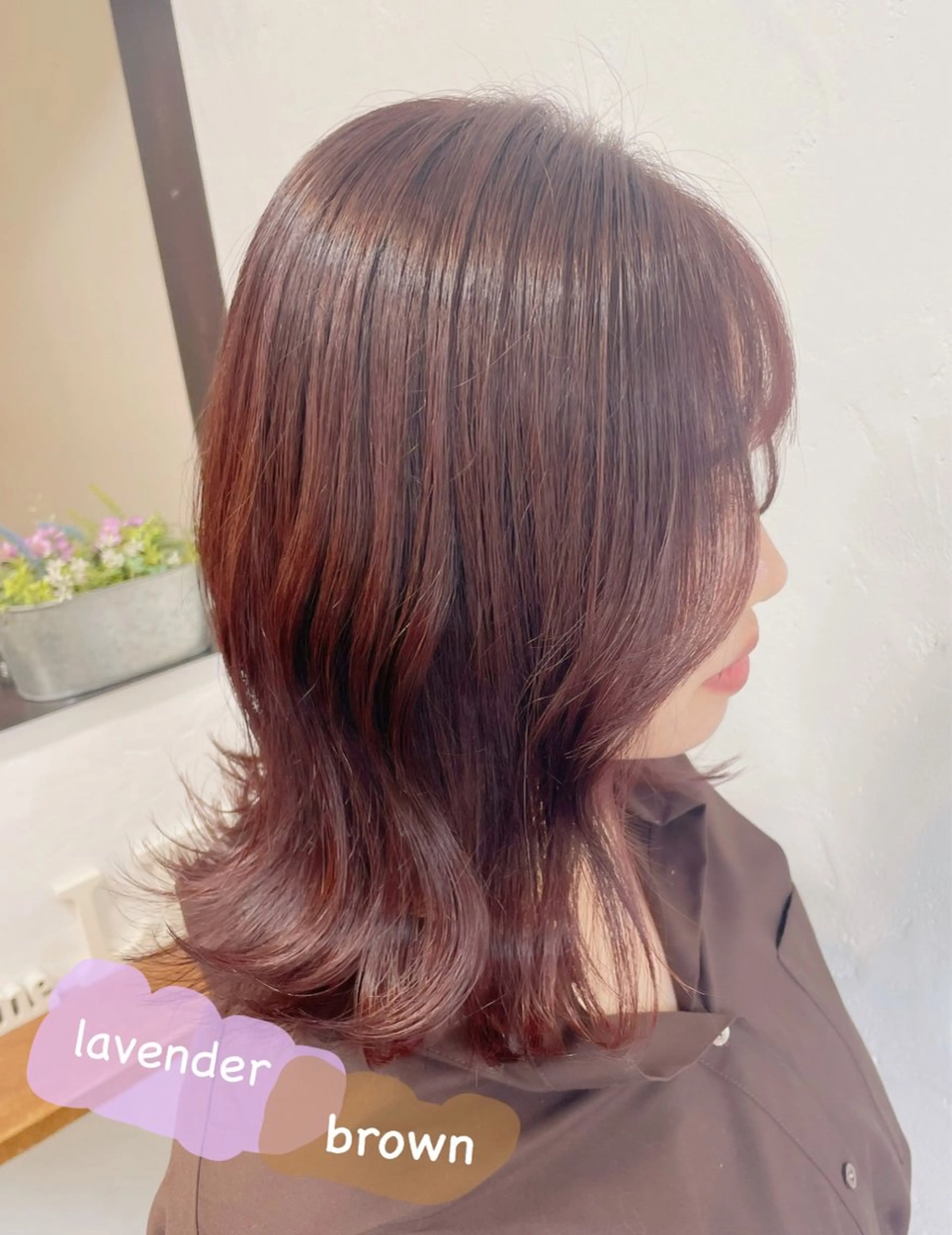 ミディアム カット ヘアカラー トリートメント ふわっとレイヤー 🪽スガヤハルミのヘアスタイル