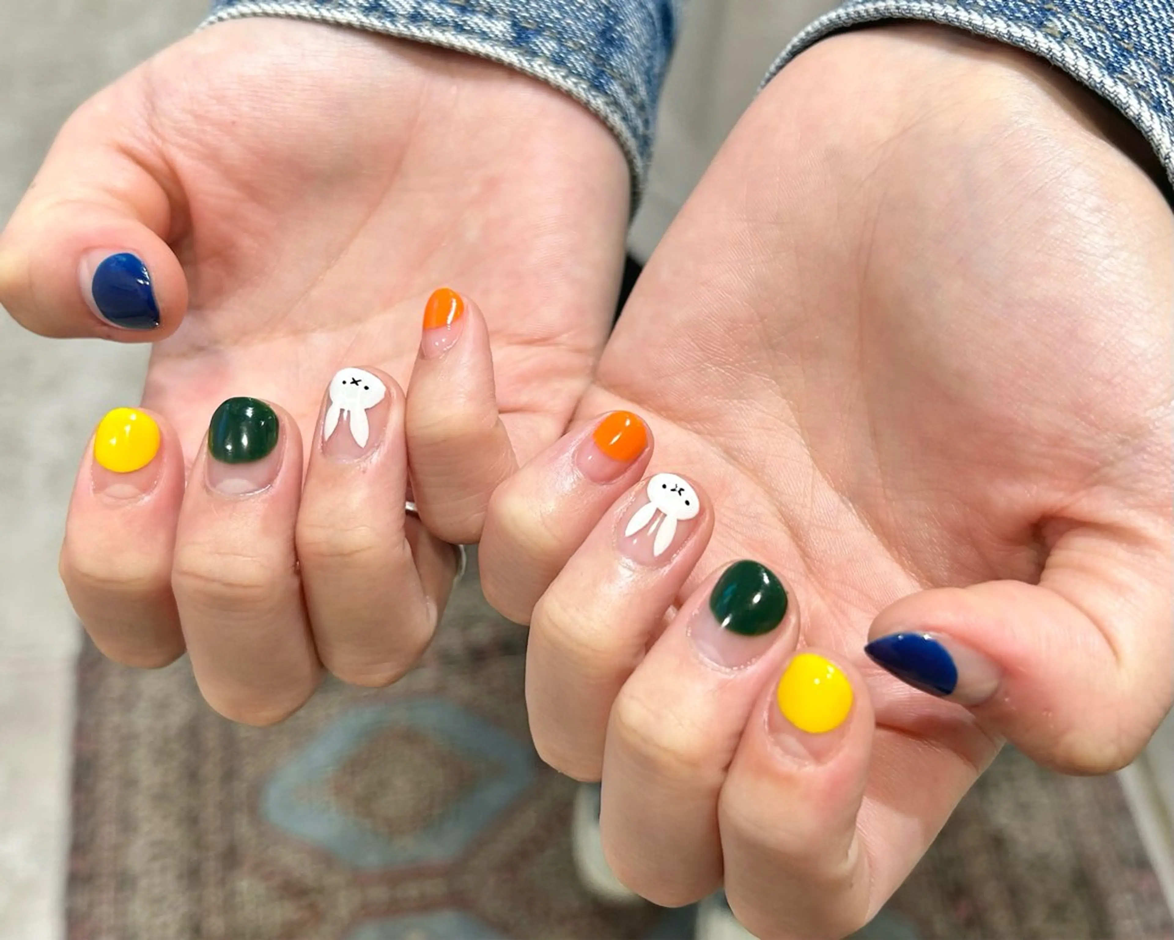 ネイル ハンドネイル 0203ムニムサン 💙Mihoのネイルデザイン