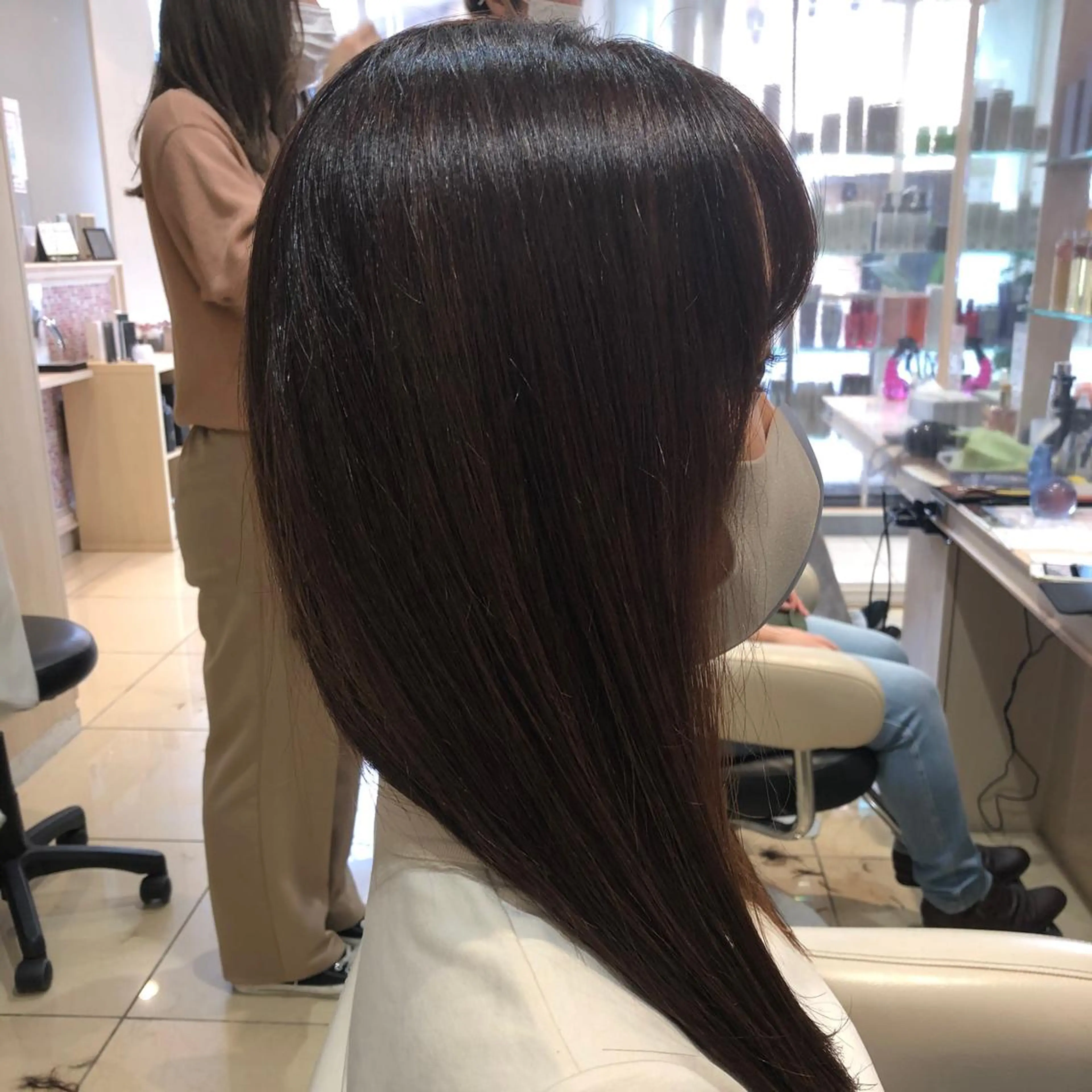 ロング カット 縮毛矯正 カジサ ケイコのヘアスタイル