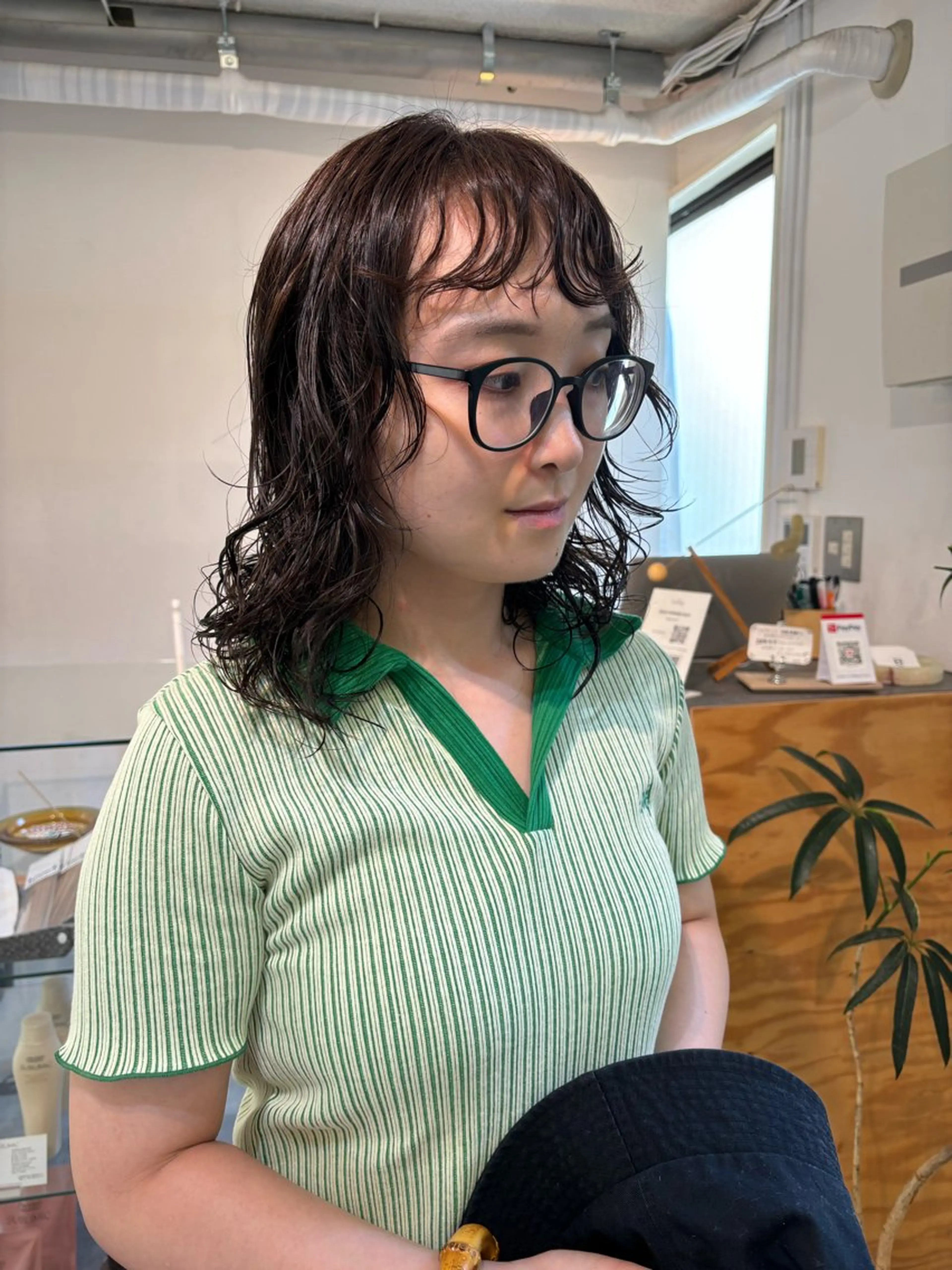 ミディアム パーマ パーマ sakura🌸 レイヤー/韓国ヘアのヘアスタイル