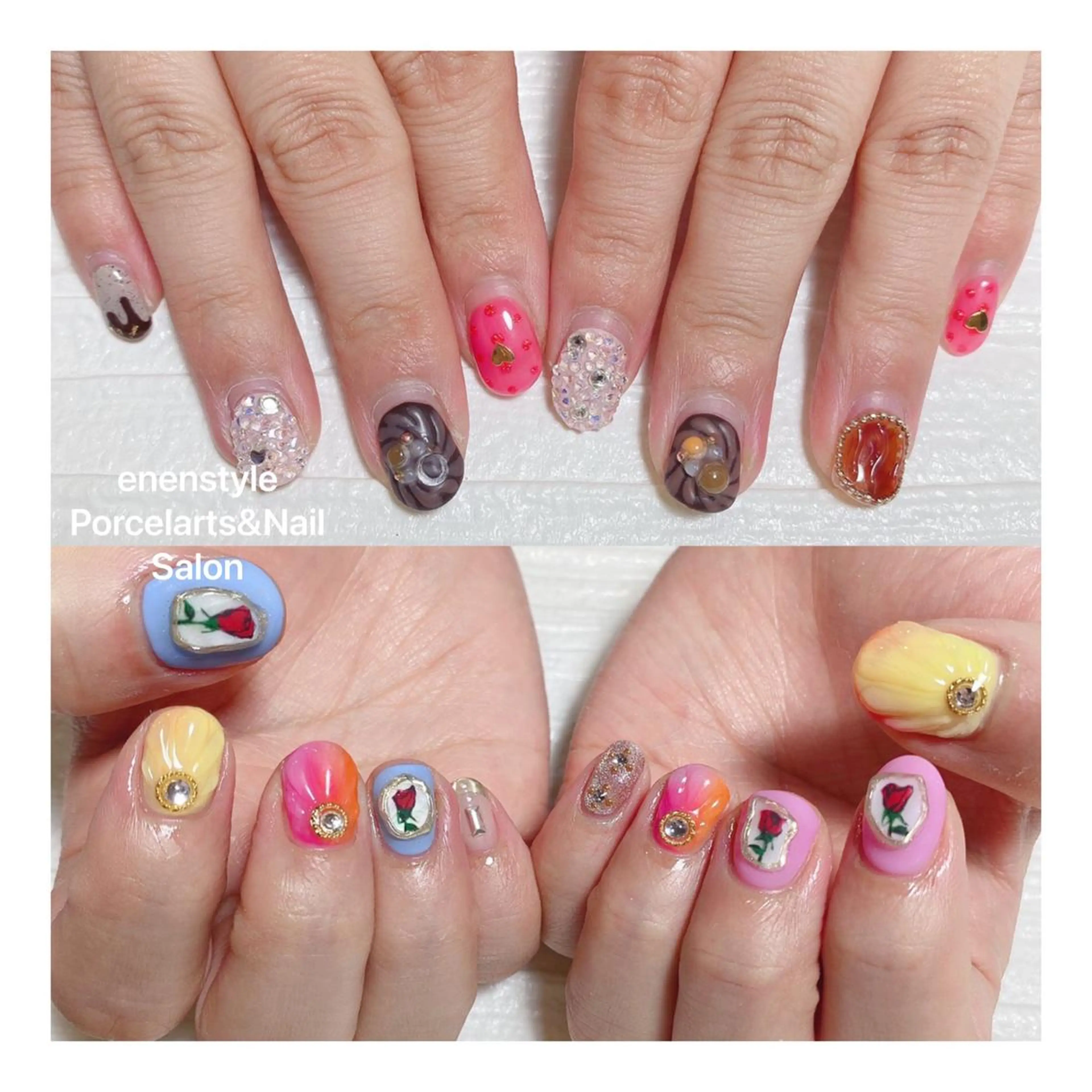 ショート ネイル ハンドネイル 👑enen style👑のネイルデザイン