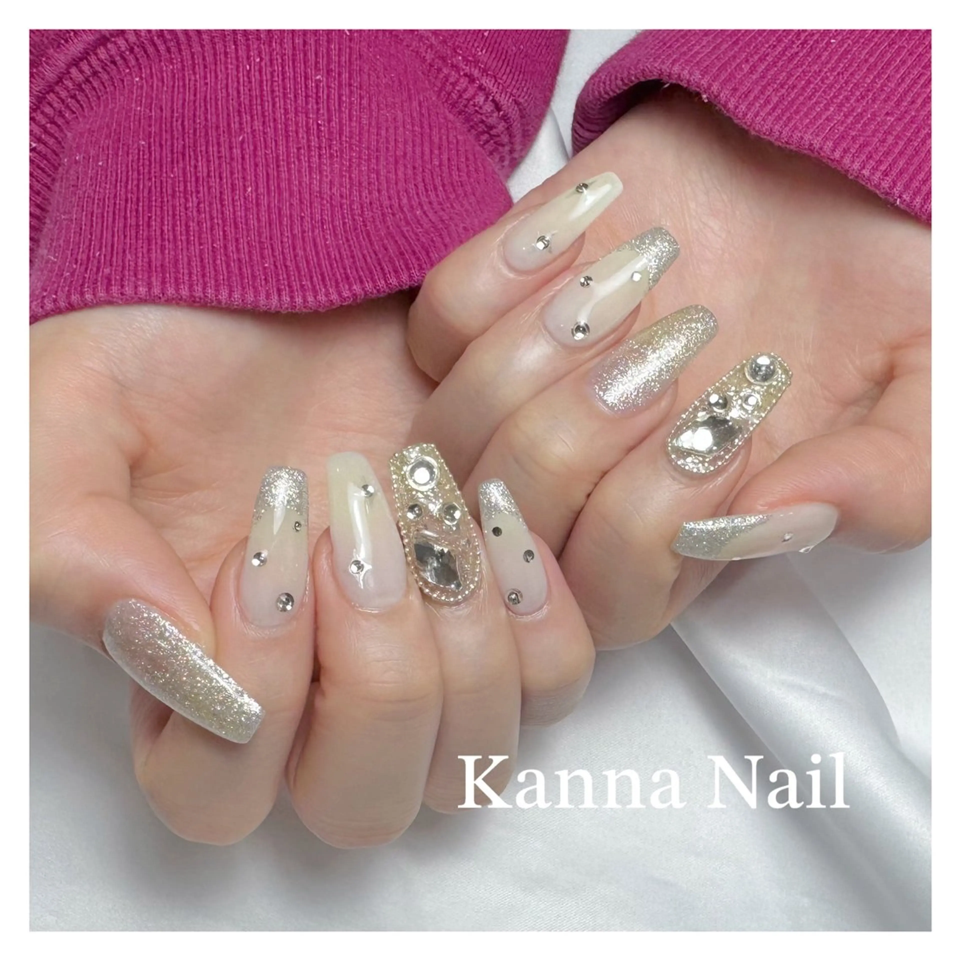 ネイル フットネイル ジェルネイル グラデーション キラキラネイル マグネットネイル ハンドネイル Kanna Yuki カンナユキのネイルデザイン