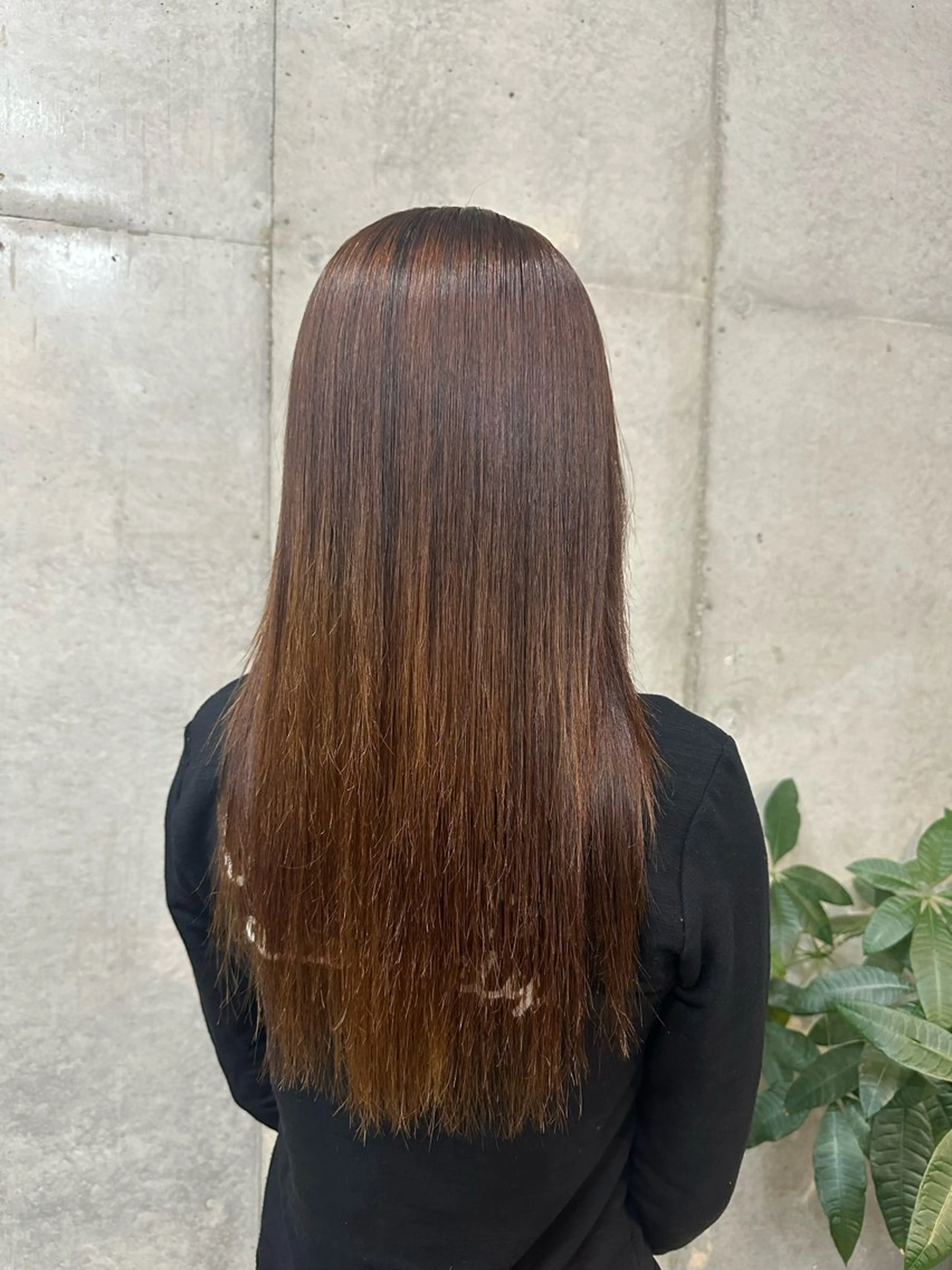 ロング 縮毛矯正 田本 雛のヘアスタイル