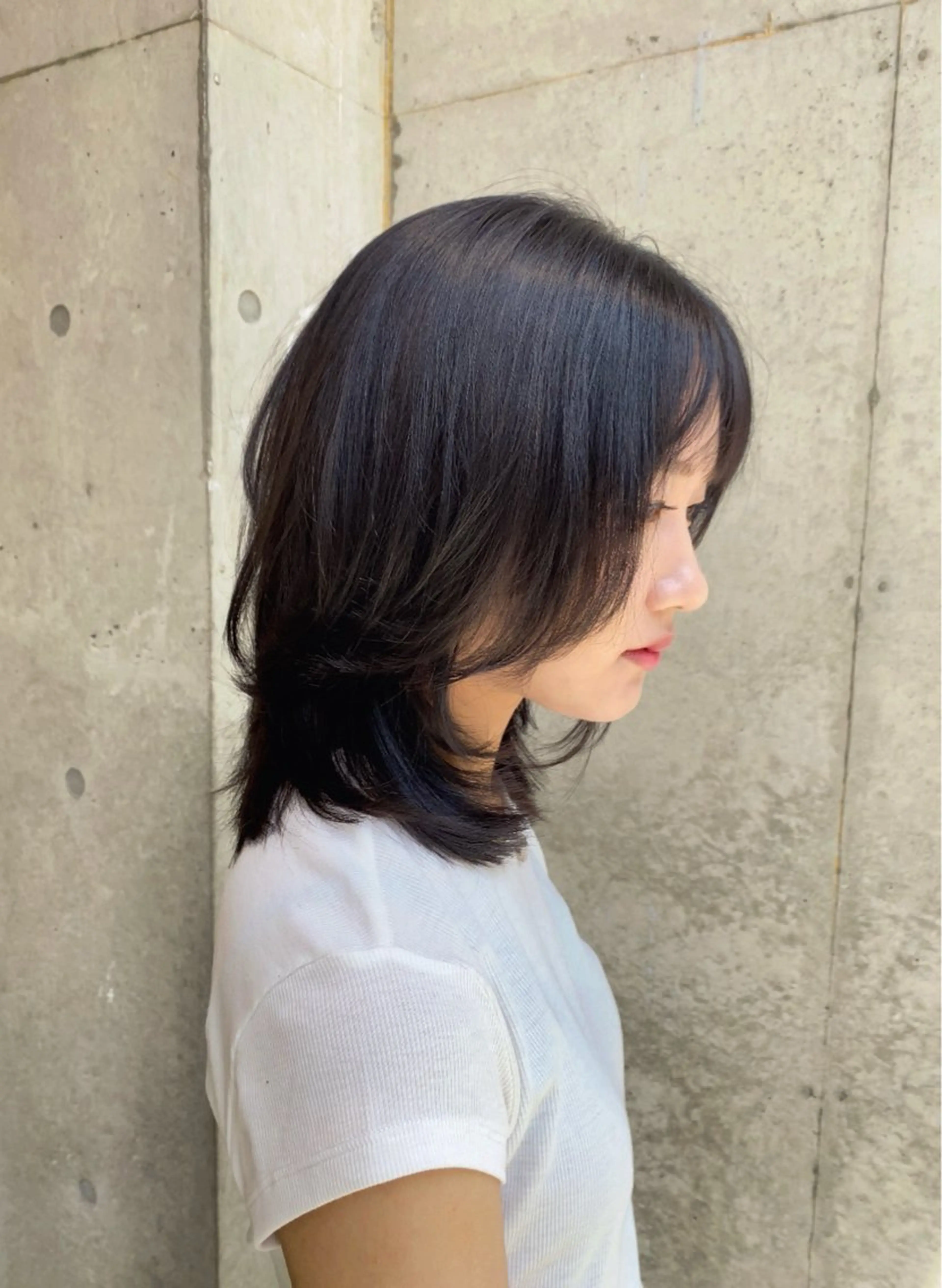 ミディアム カラー カット ヘアカラー トリートメント レイヤー/柔色 カラー/SAkiのヘアスタイル