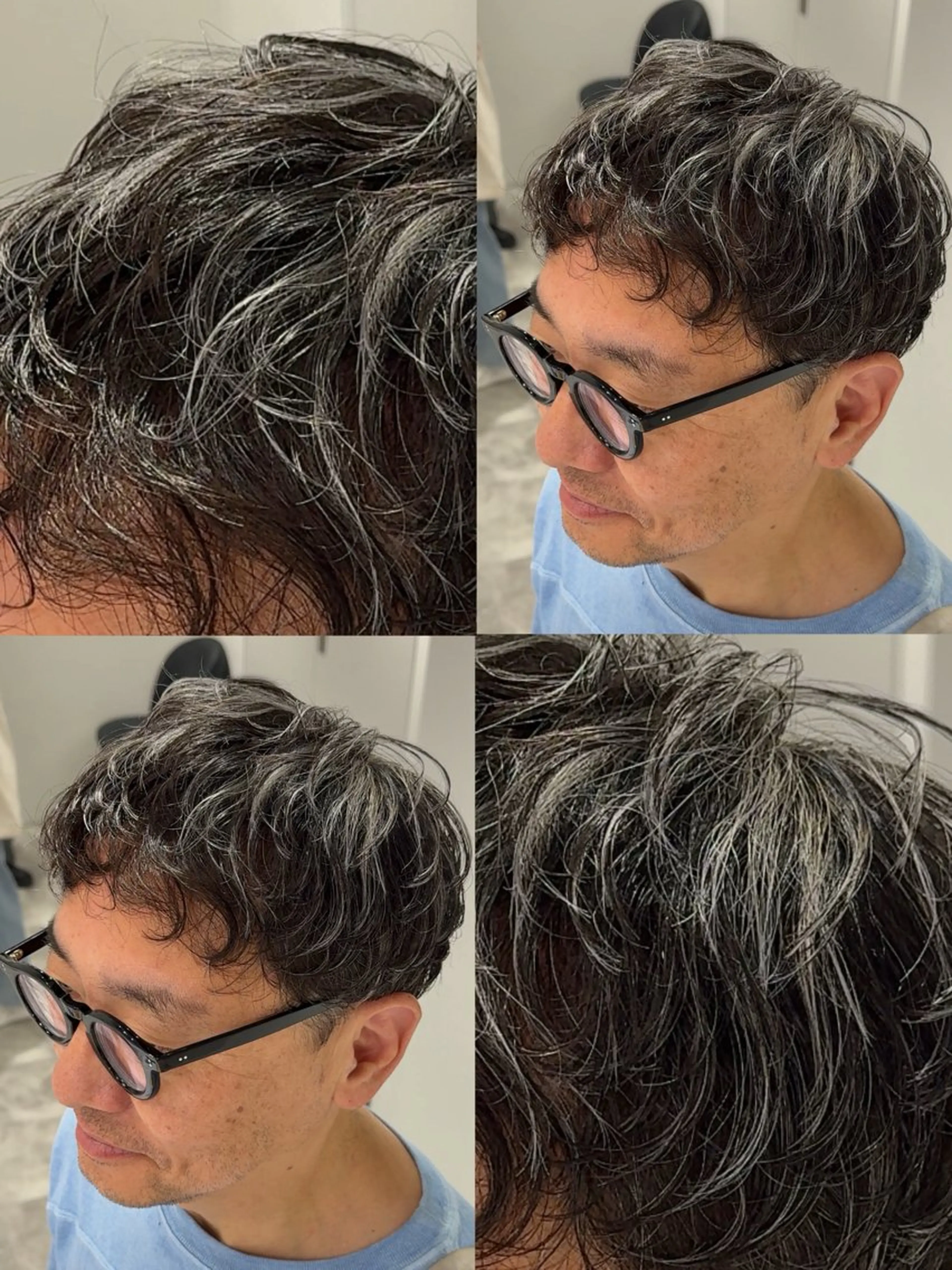 カラー メンズ メンズメッシュ 黒髪 メッシュ シルバー メンズ特化型美容師 ‪‪★あおいのヘアスタイル