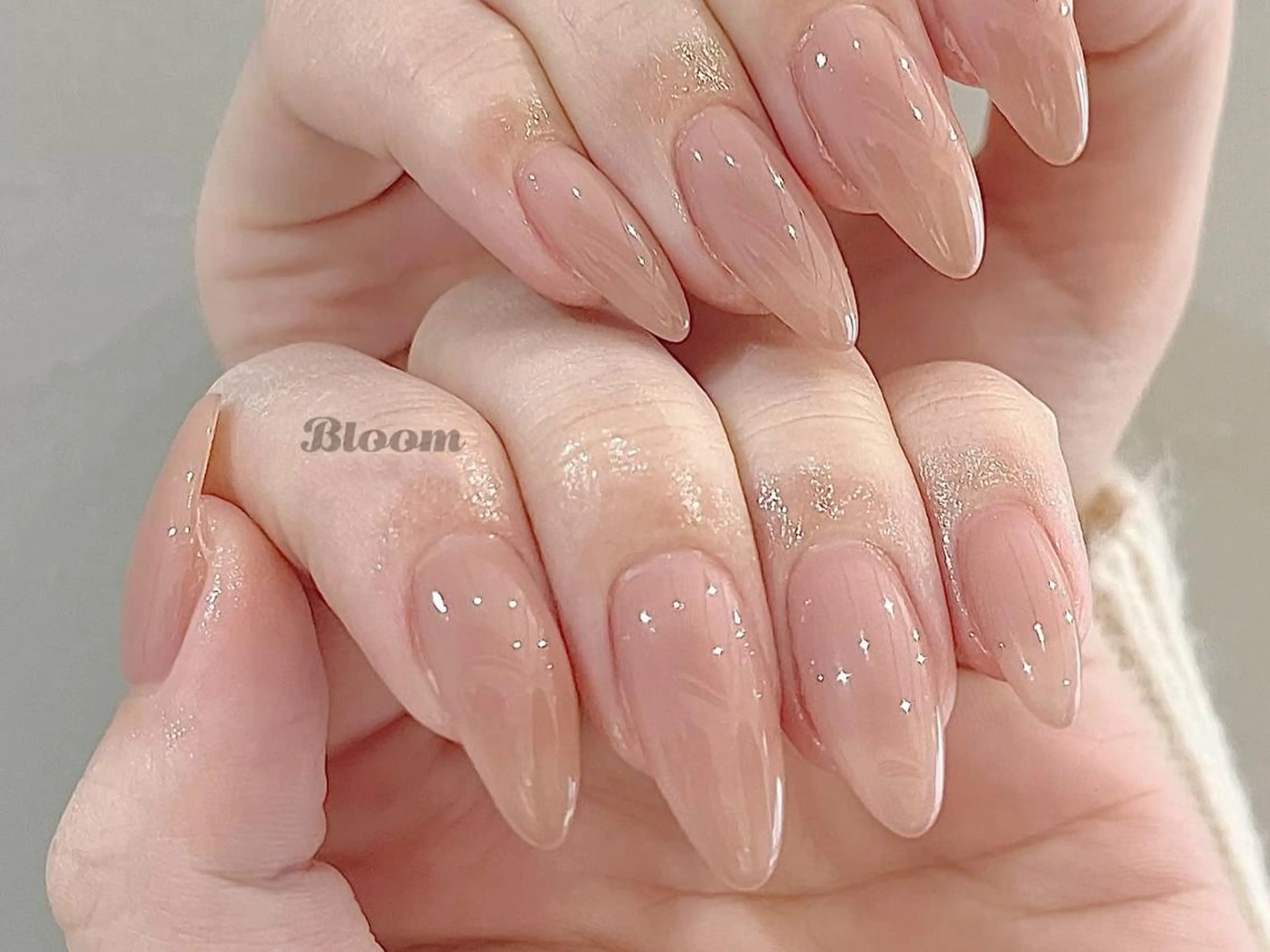 メンズ ネイル アートネイル フレンチネイル ジェルネイル キラキラネイル パラジェル Bloom kabukiのネイルデザイン