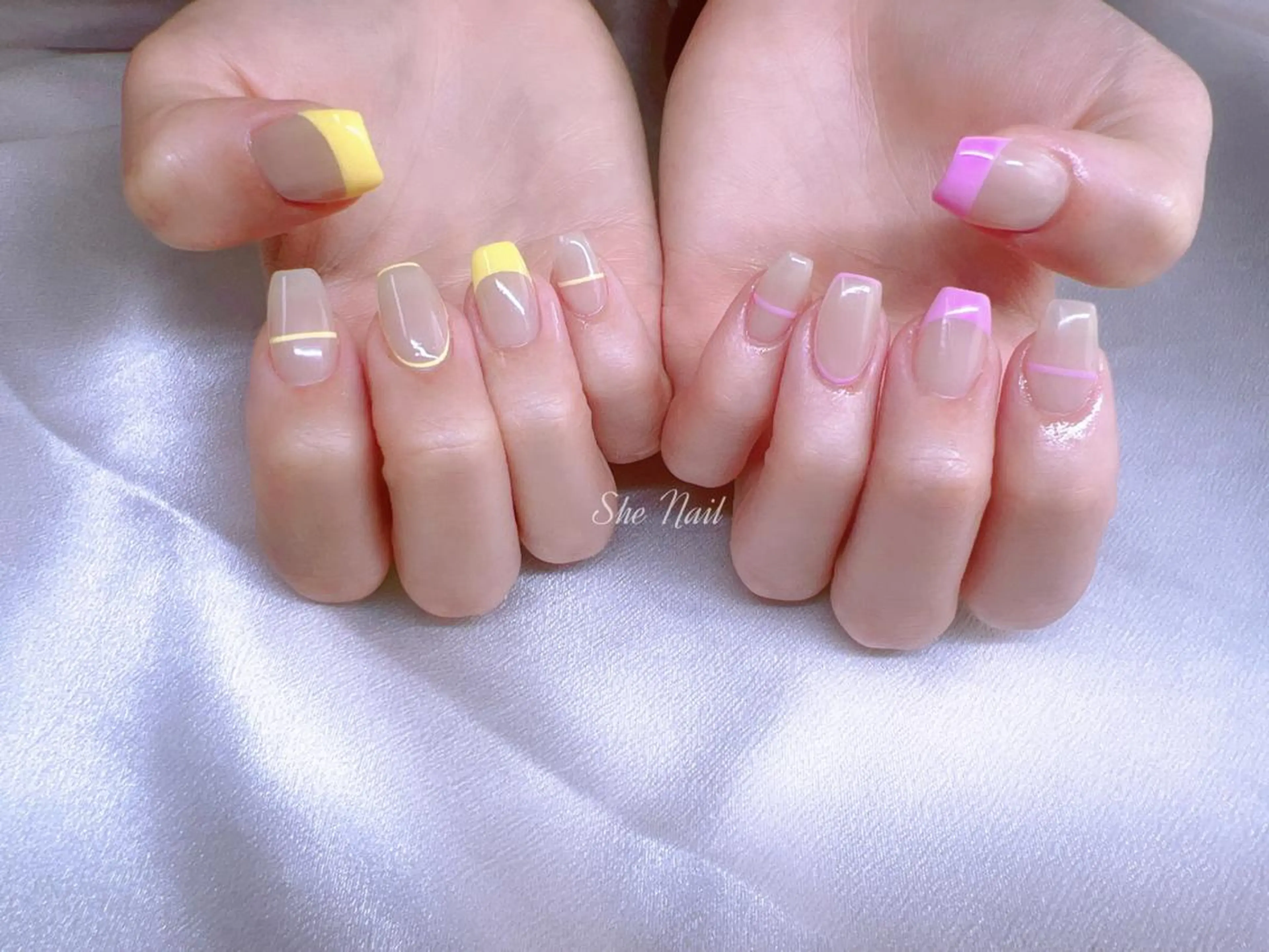 ネイル チークネイル 長さ出し フレンチネイル マグネットネイル 持ち込み ハンドネイル She   Nail所属・ISA_ BELLAのネイルデザイン