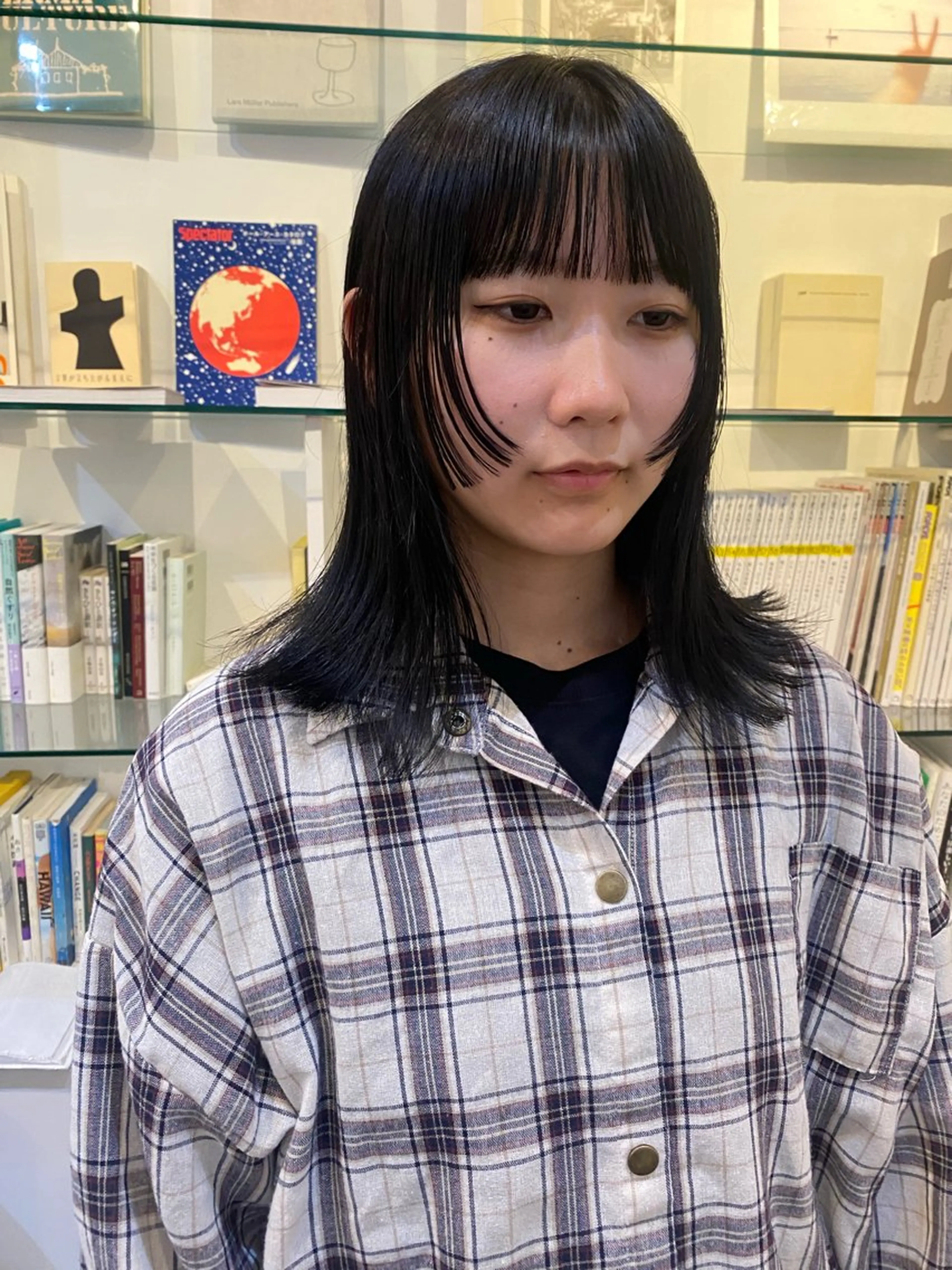 ミディアム カラー 永田 愛莉のヘアスタイル