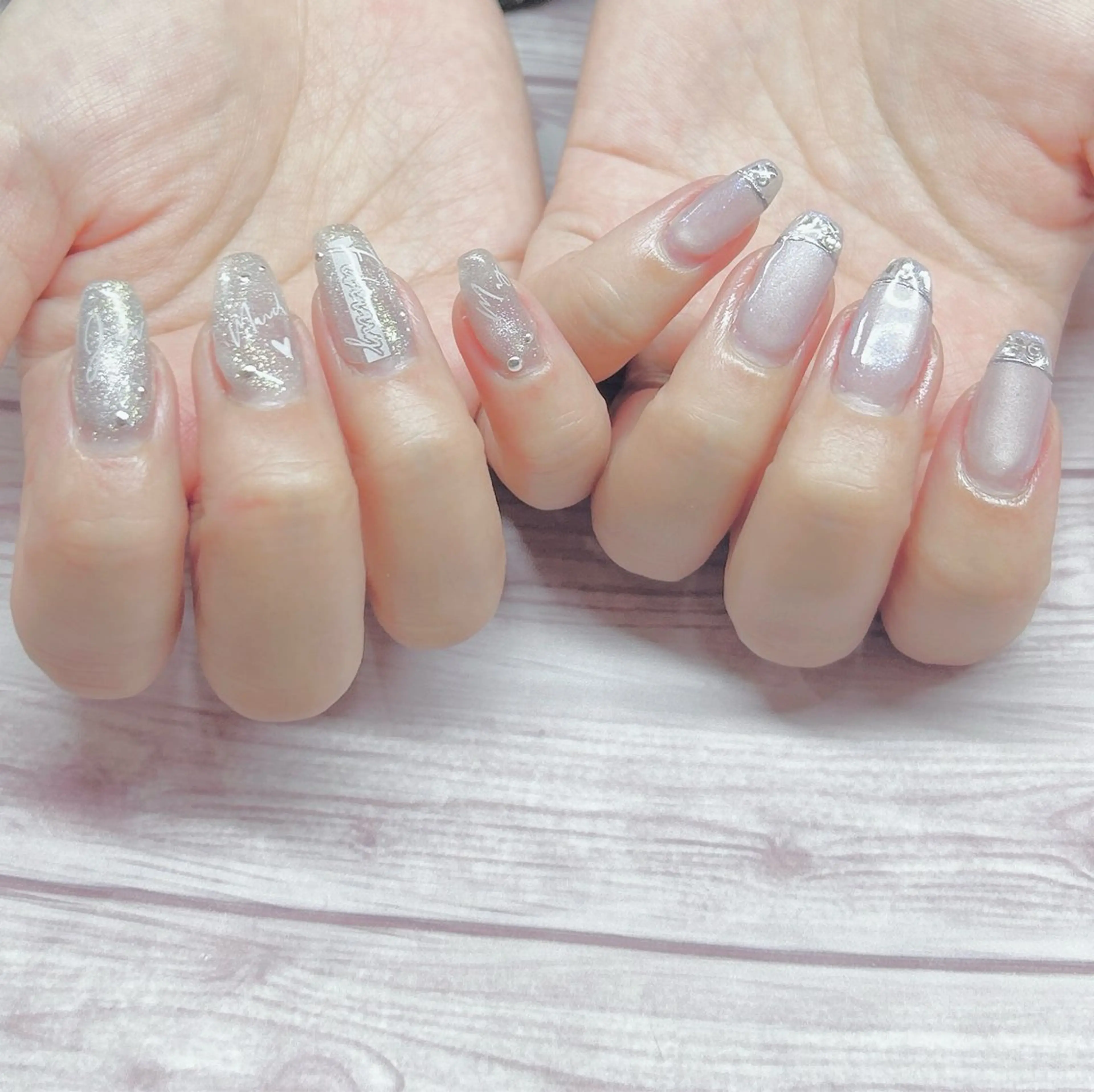 ネイル フレンチネイル ガラスフレンチ MYu Beauty Salon YURIのネイルデザイン