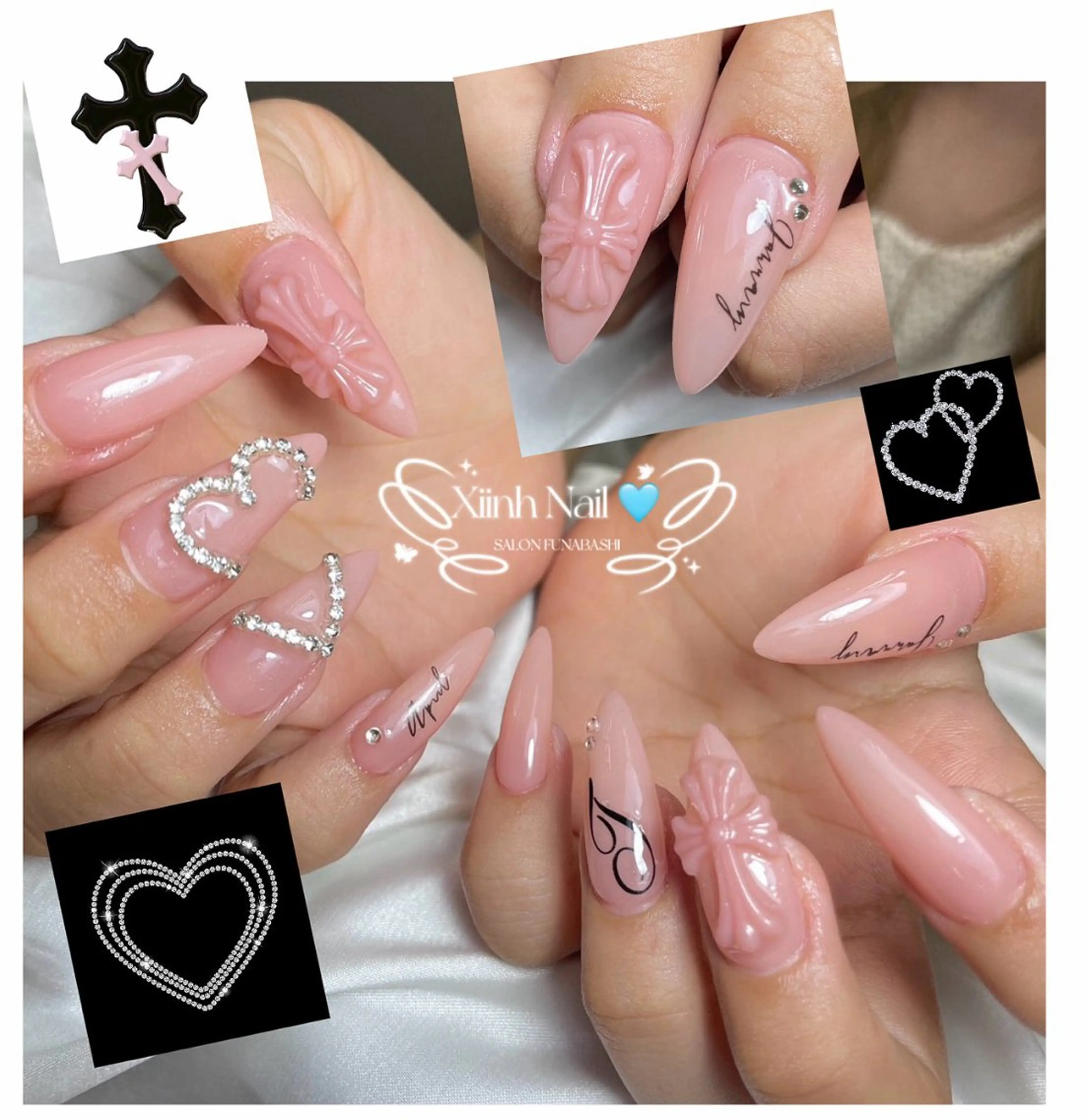 ネイル チークネイル 桜ネイル 長さ出し フットネイル ジェルネイル ハンドネイル XIINH NAIL SALONのネイルデザイン