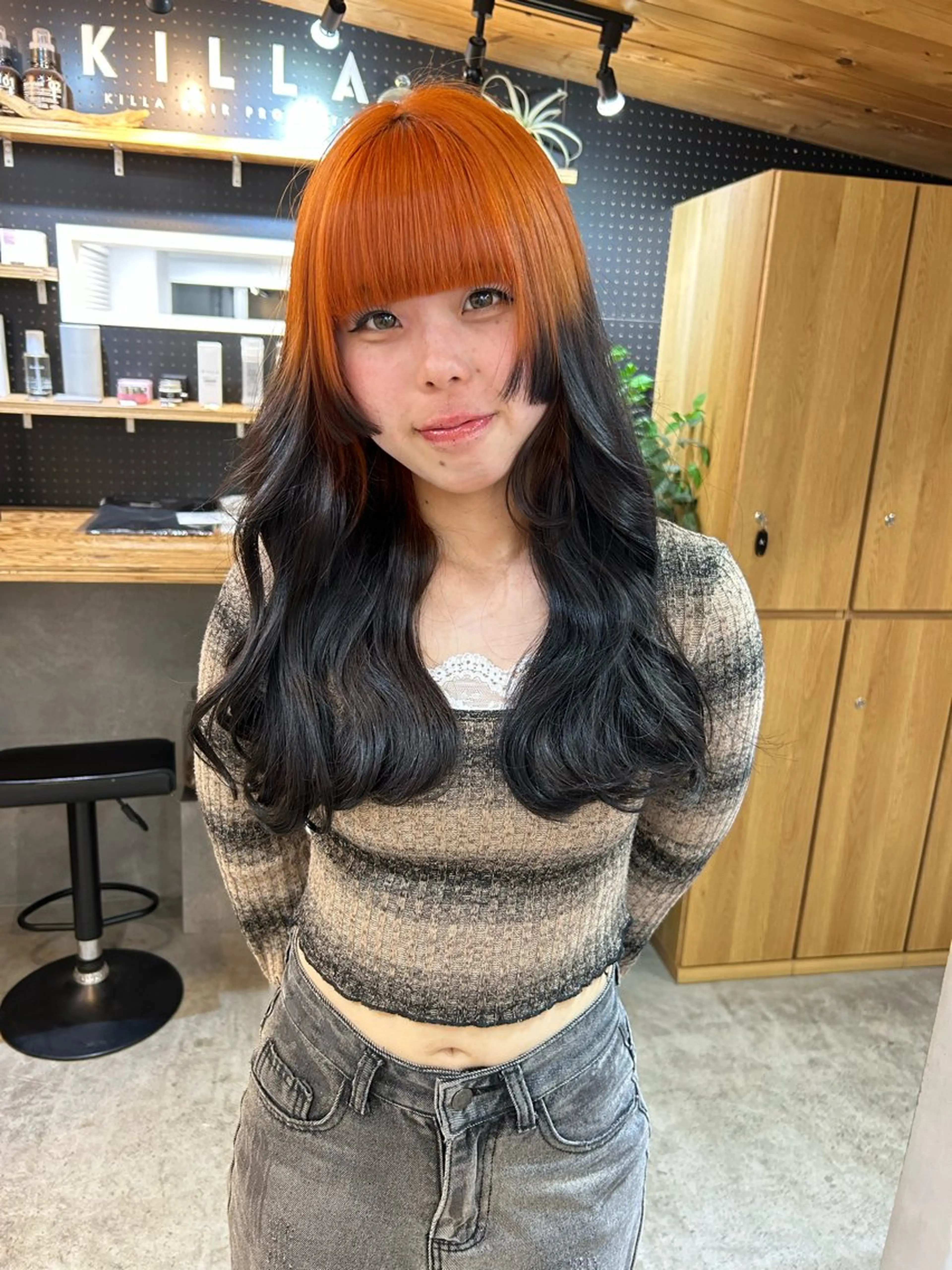 ロング カラー カット ヘアカラー トリートメント 🧸艶々韓国ヘア 🧁mizunaのヘアスタイル