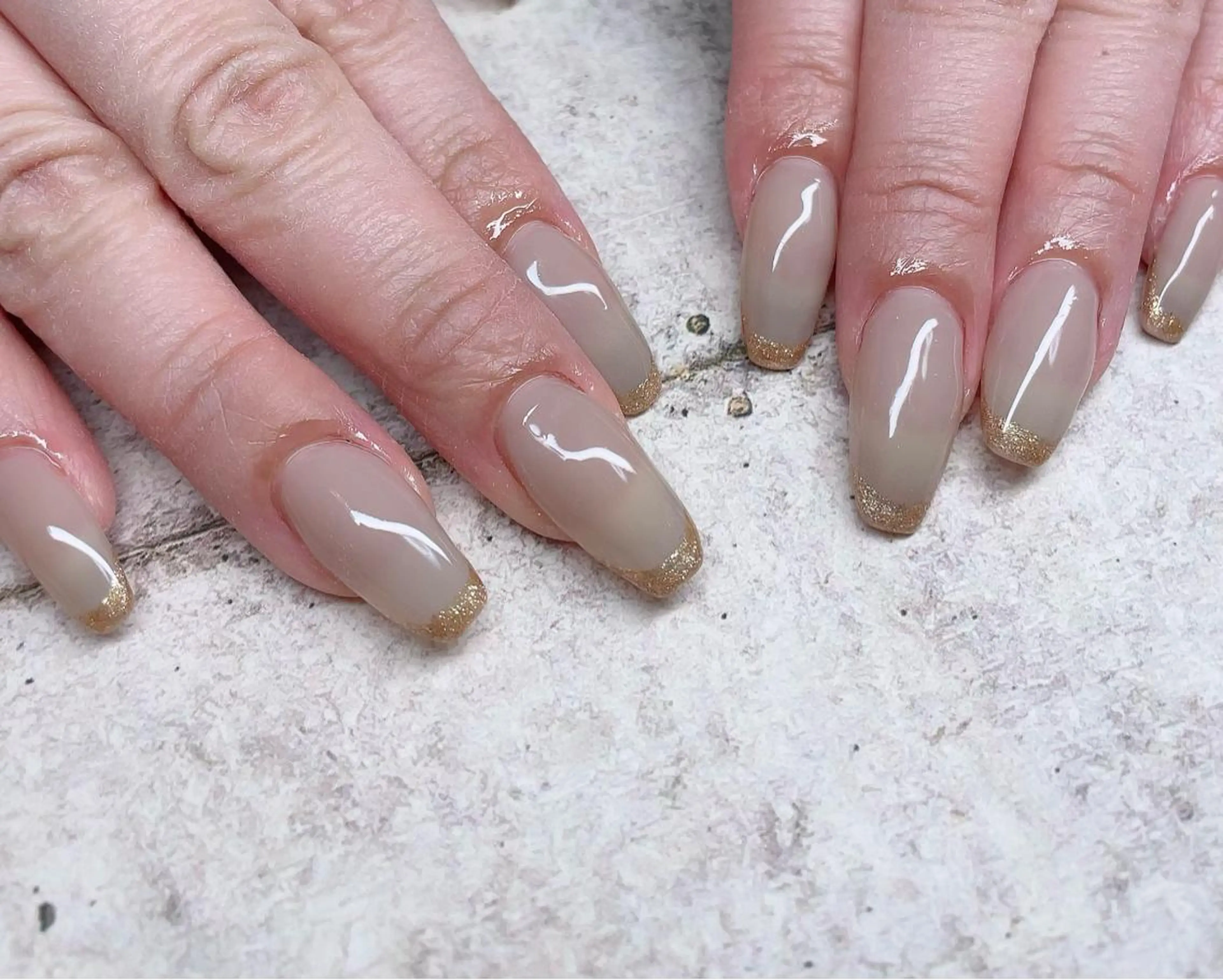 ロング ネイル フレンチネイル ラメ(グリッター) ハンドネイル Nail_by N1のネイルデザイン