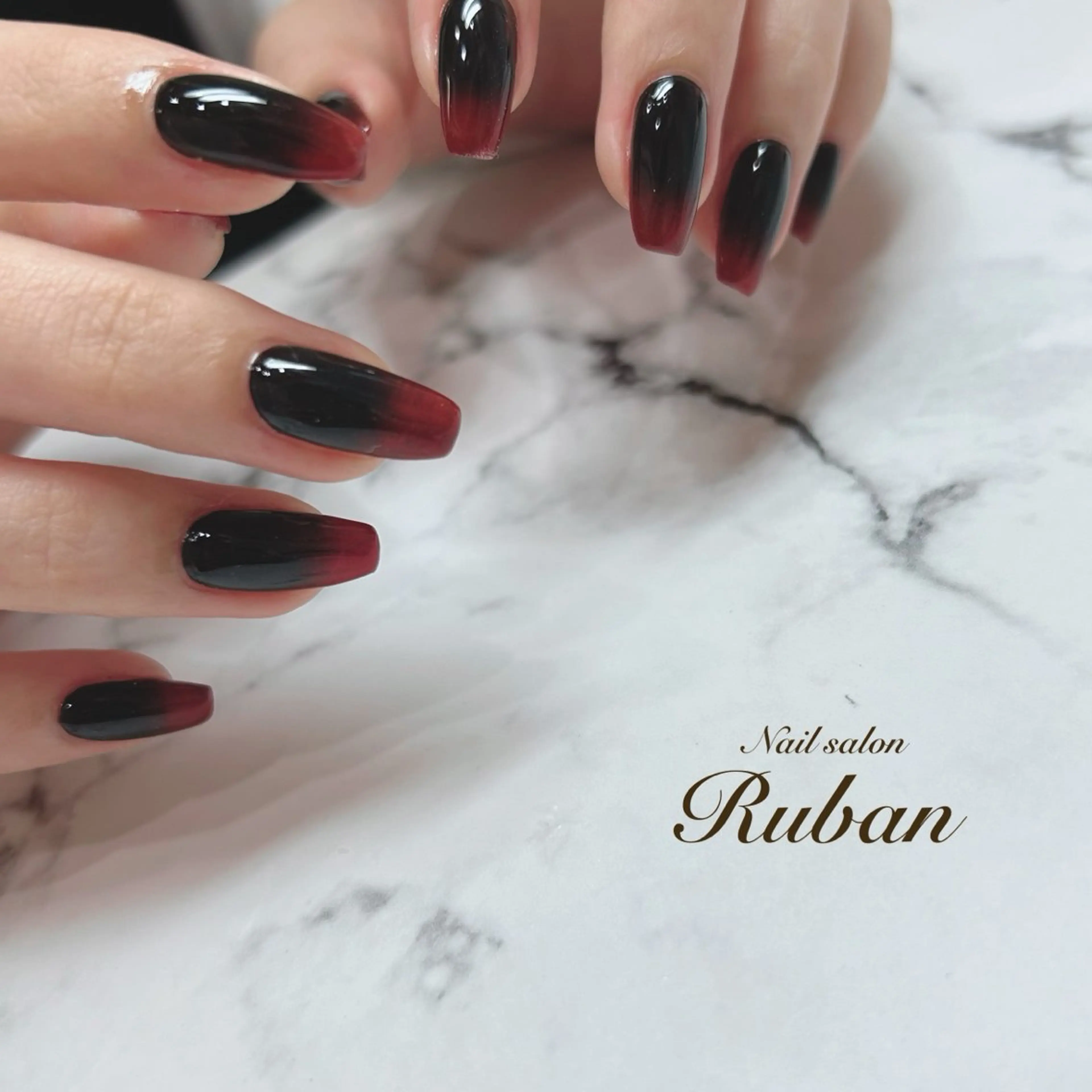 ネイル ボルドー グラデーション ハロウィン Nail salon Rubanのネイルデザイン