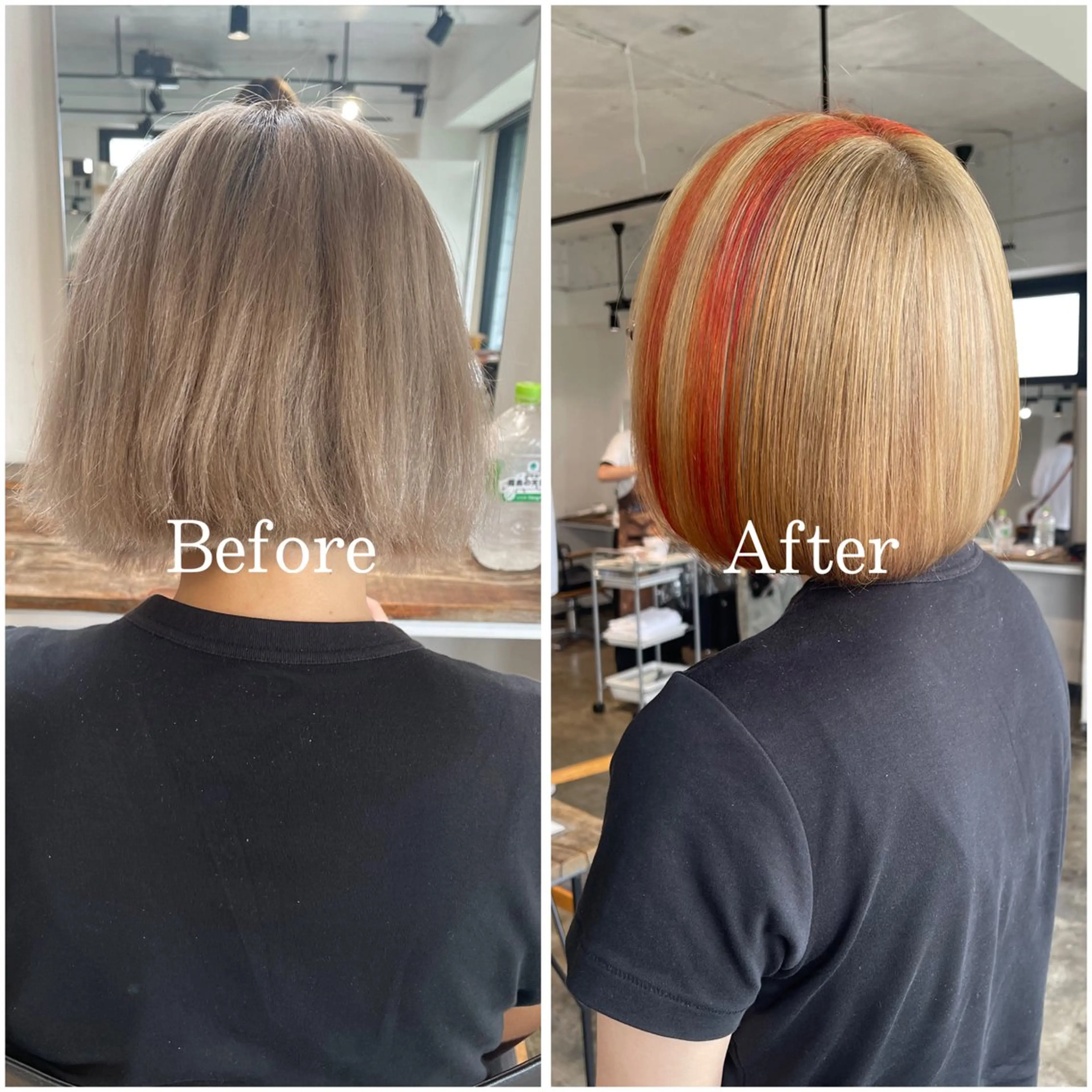 ショート カラー ブリーチ デザインカラー ハイトーンカラー ムラ修正/ ハイトーン💖Riaのヘアスタイル