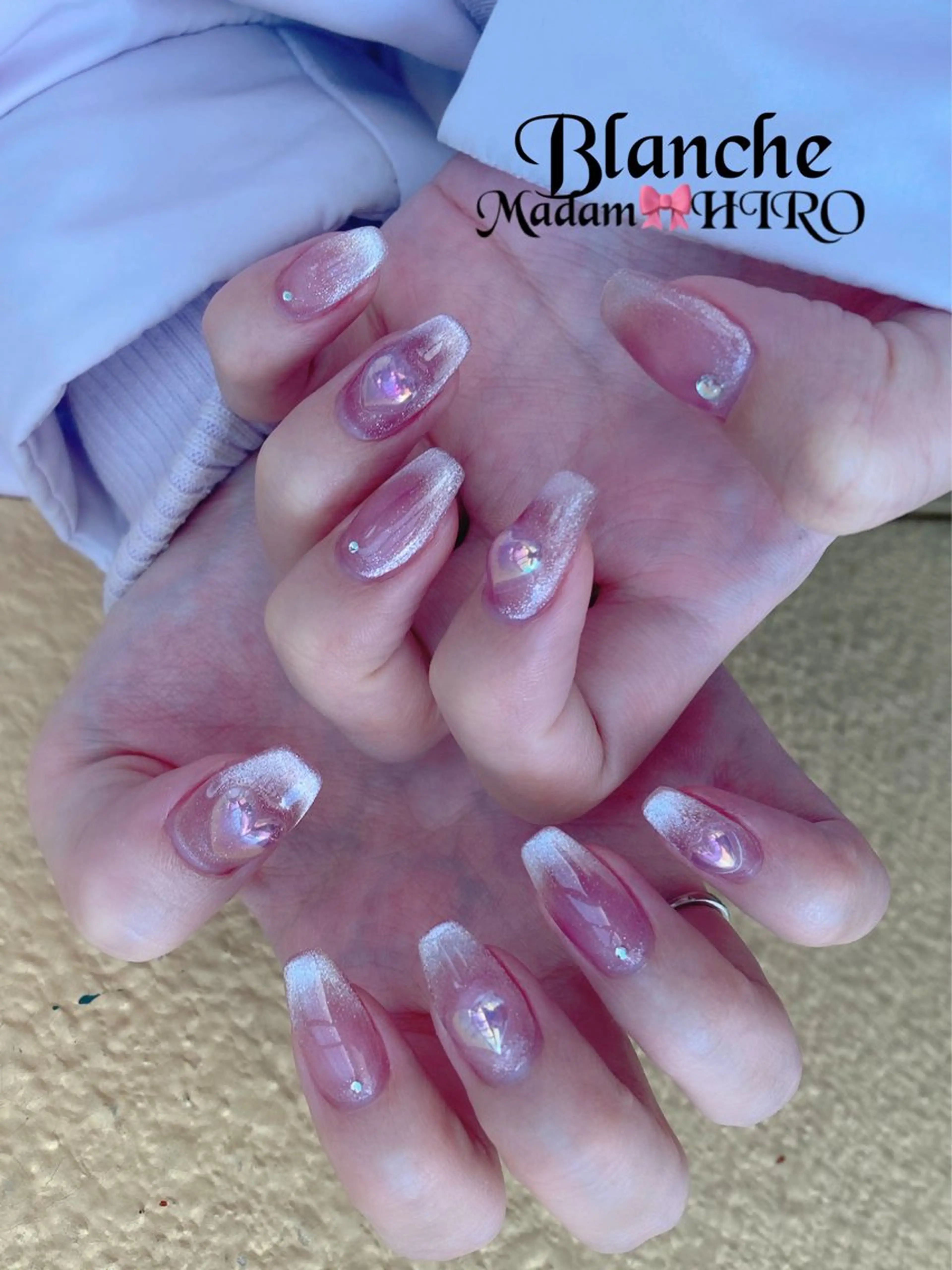 ネイル フレンチネイル マグネットネイル マグネットフレンチ Lianネイル 寛子Lianのネイルデザイン