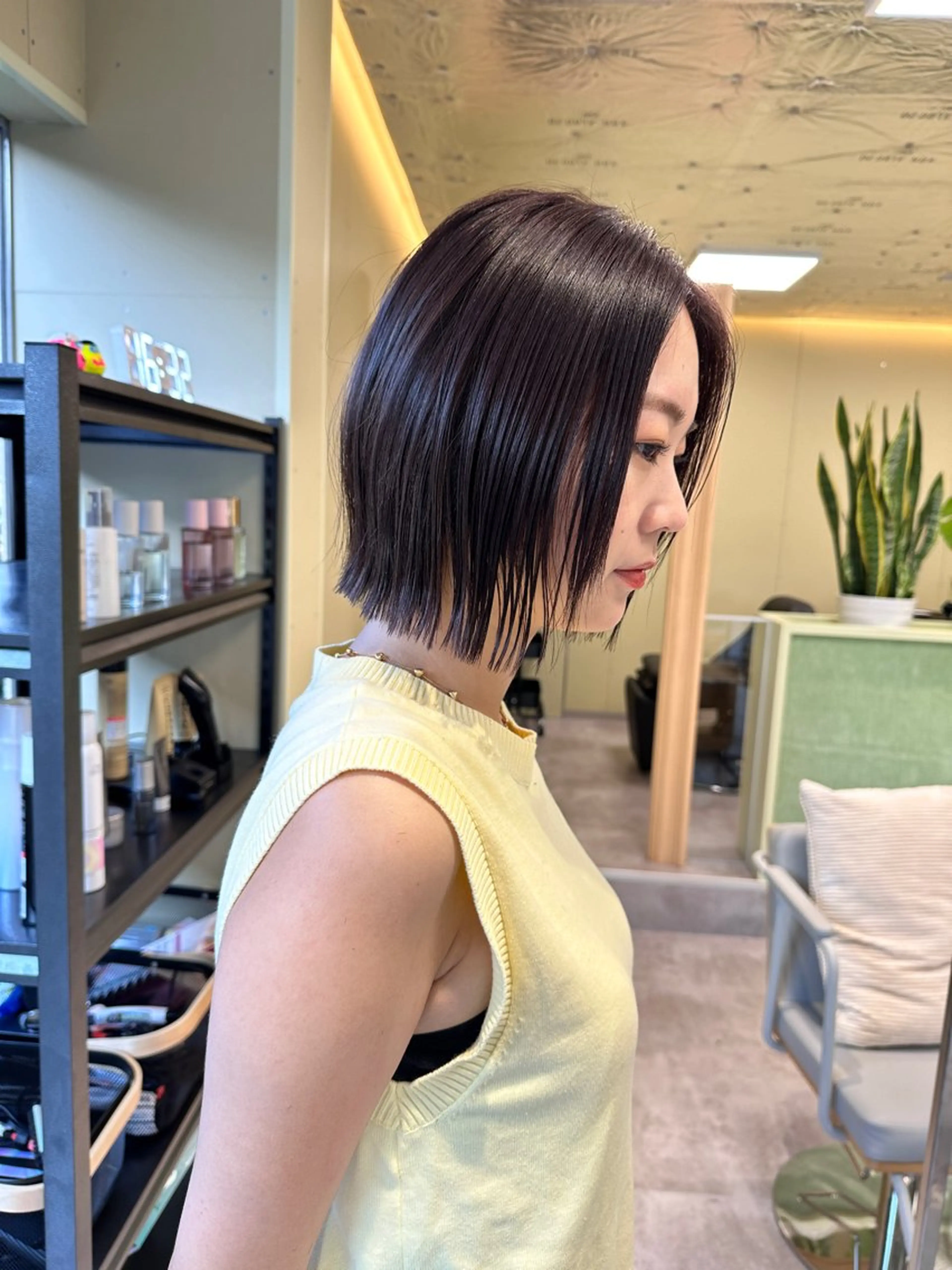 ミディアム カット ヘアカラー ボブ/ぱつっとボブ/ 谷口 海星のヘアスタイル