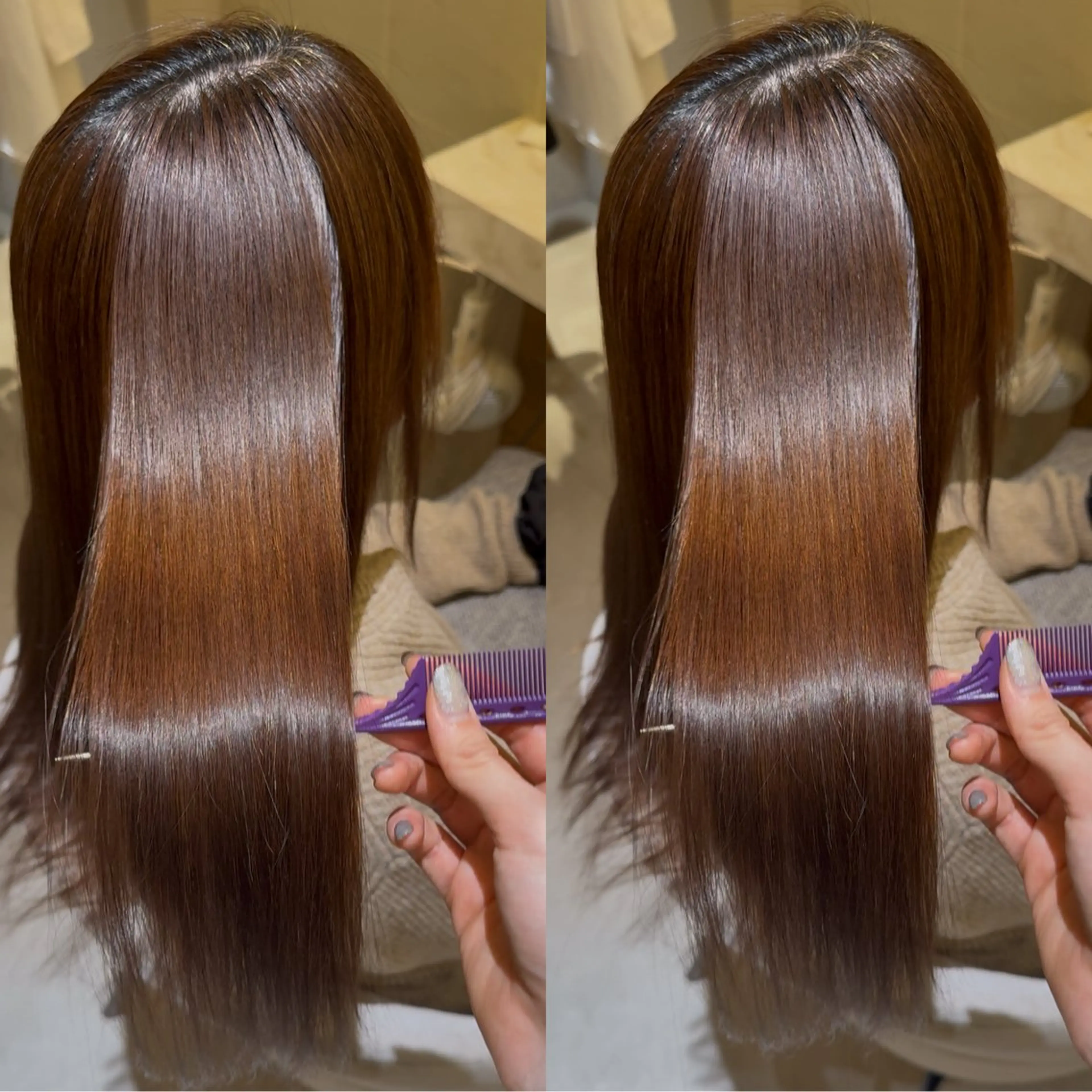 セミロング 髪質改善 縮毛矯正 酸性ストレート 縮毛矯正 酸性ストレート/ ちさとのヘアスタイル