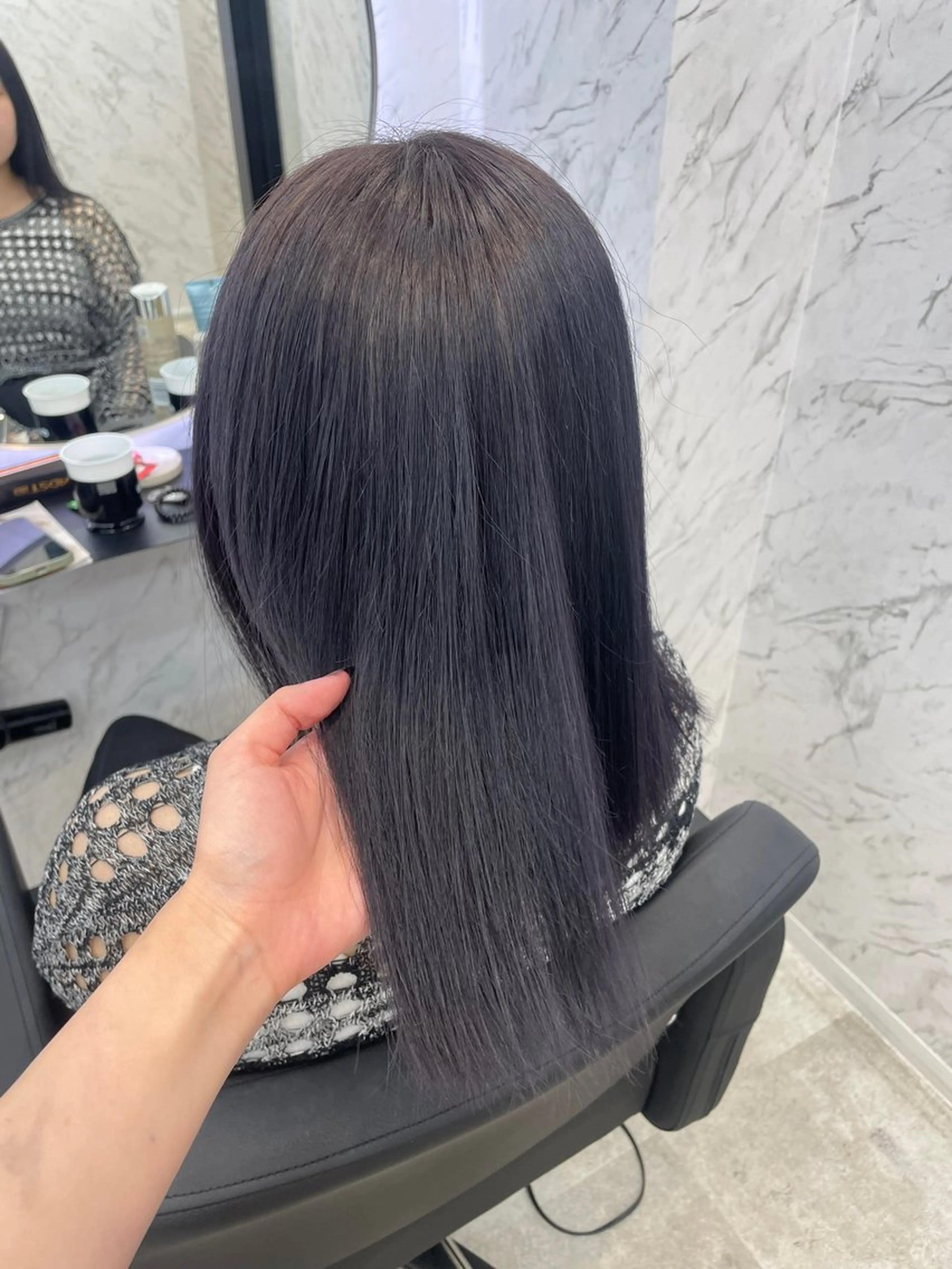 セミロング カラー アッシュ ラベンダーカラー ラベンダーアッシュ ヘアカラー 韓国ヘア🎀 /♡𝓝𝓸𝓪♡のヘアスタイル