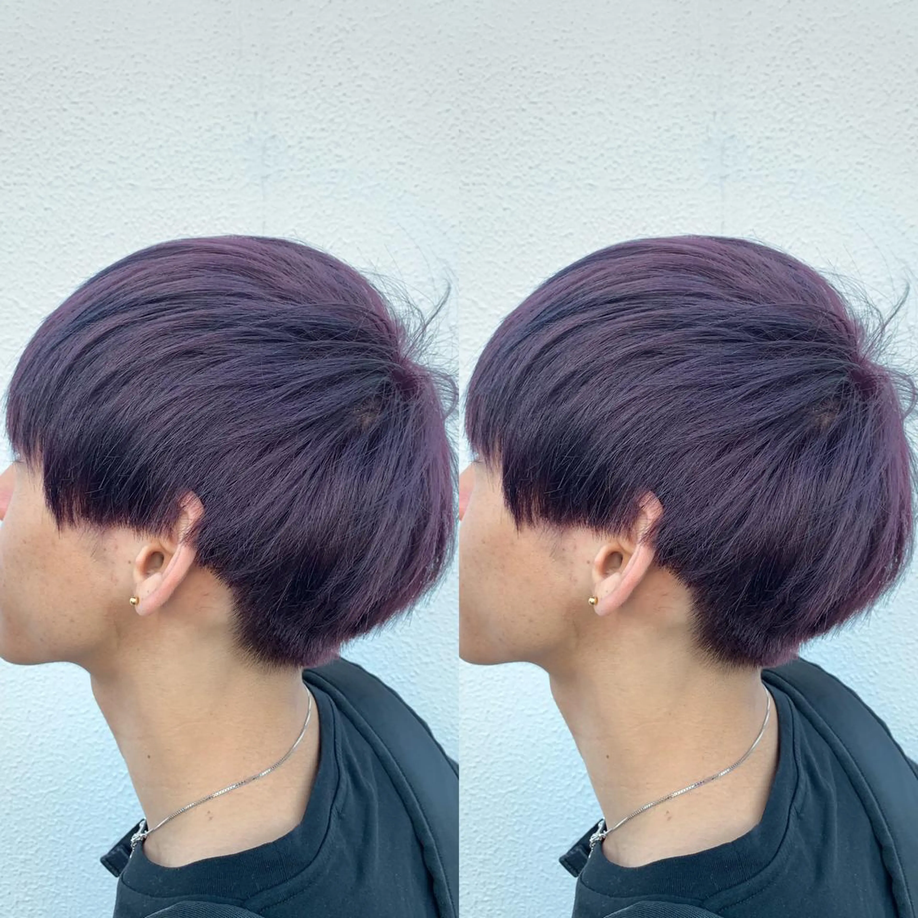 ショート カラー ブリーチ ラベンダーカラー パープルカラー 似合わせ/ブリーチ カラー.岡田友仁のヘアスタイル