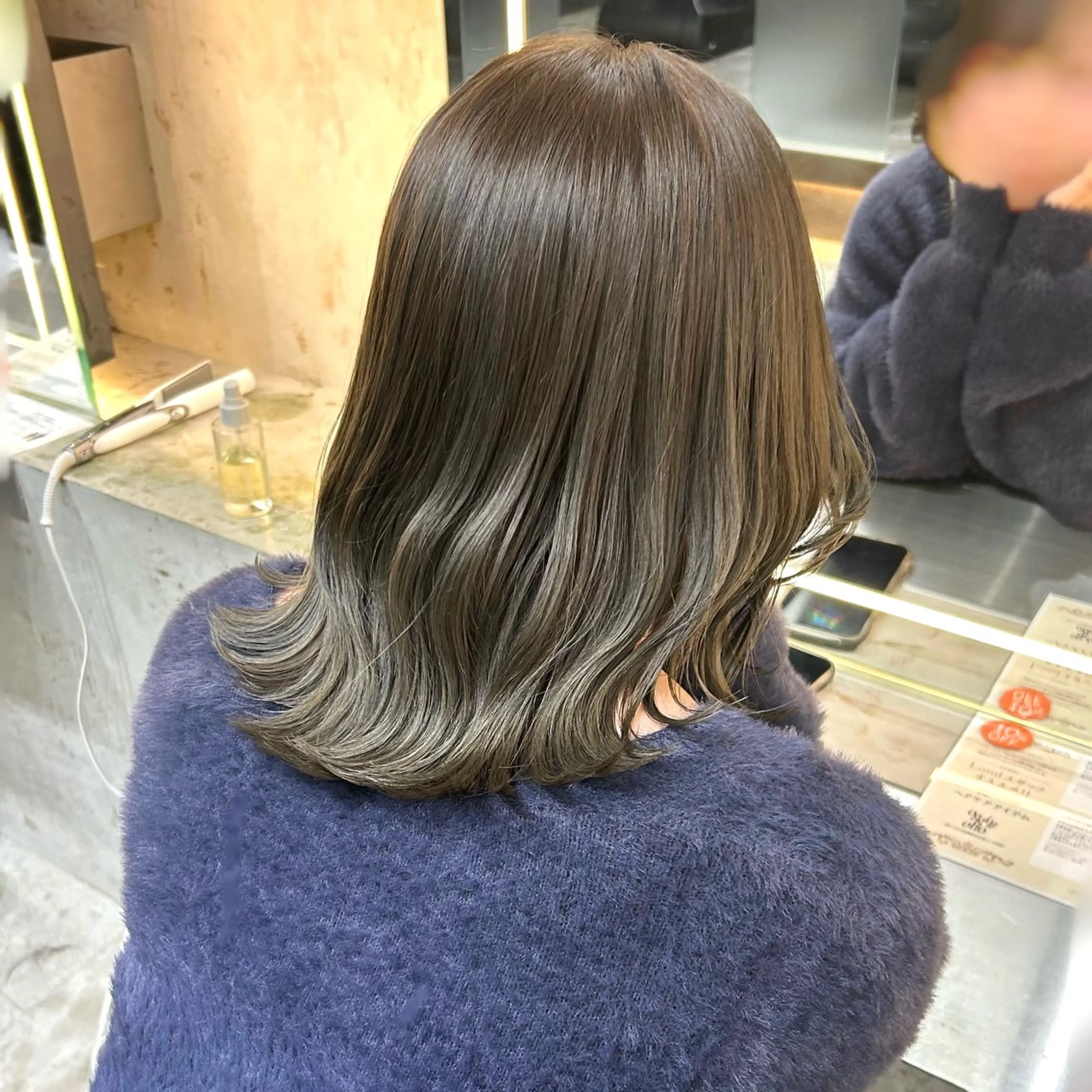 ミディアム カット ヘアカラー トリートメント ボブ/くびれボブ/ 髪質改善/Ru-kaのヘアスタイル