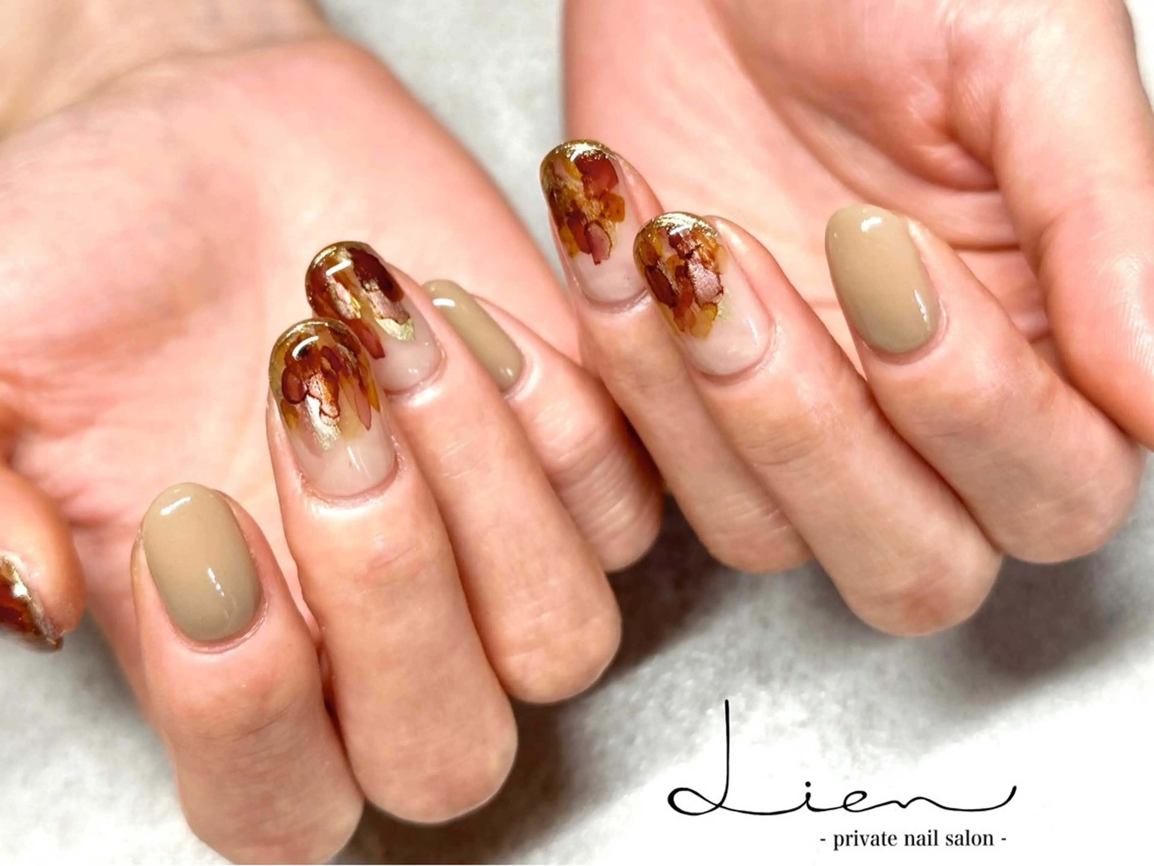 ネイル ニュアンスネイル ショートネイル ハンドネイル Lien 【リアン】北堀江のネイルデザイン