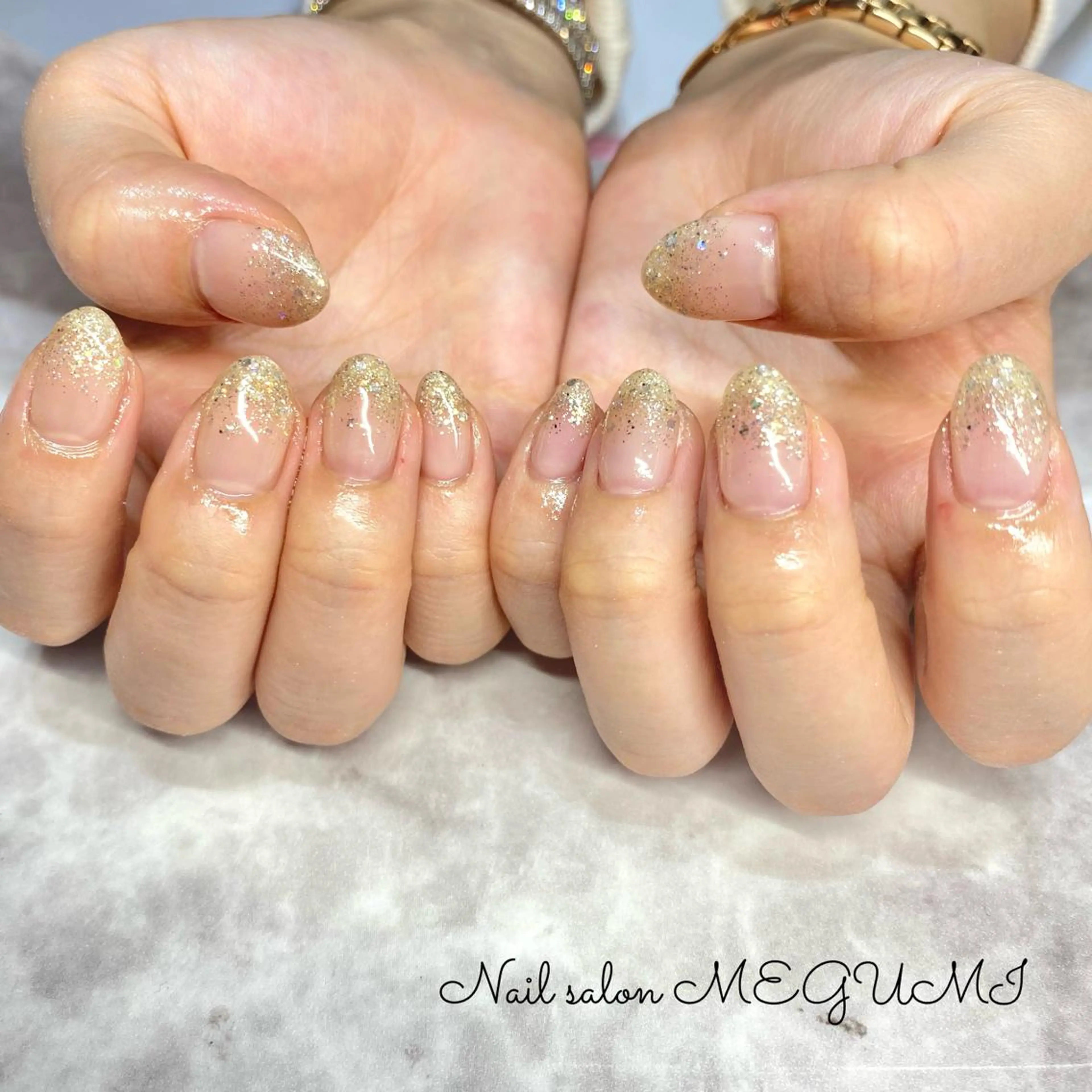 ネイル グラデーション ラメ(グリッター) ラメグラデーション Nail salon MEGUMIのネイルデザイン