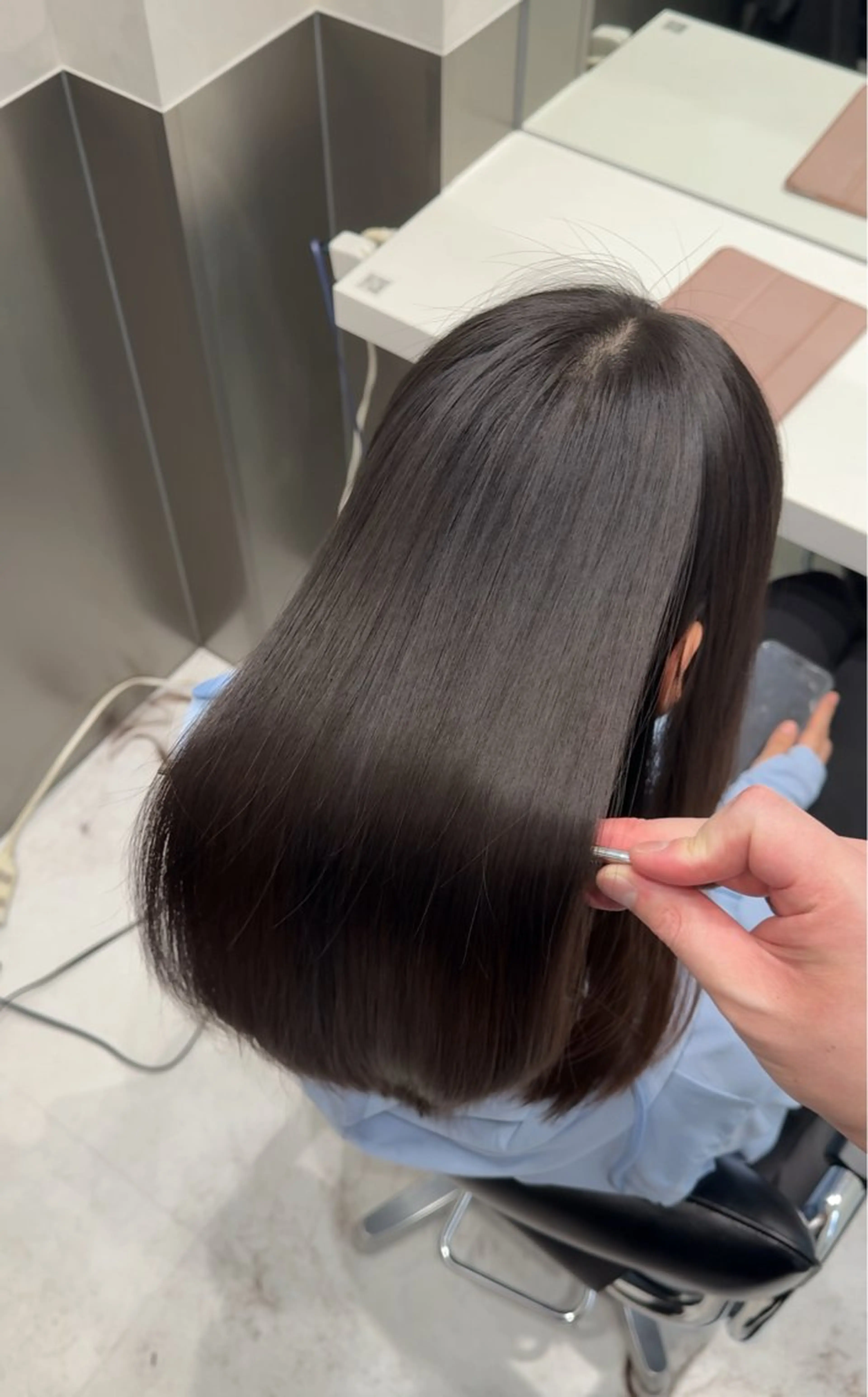 ミディアム 縮毛矯正 トリートメント 縮毛矯正クロスパーマ 益子達也のヘアスタイル