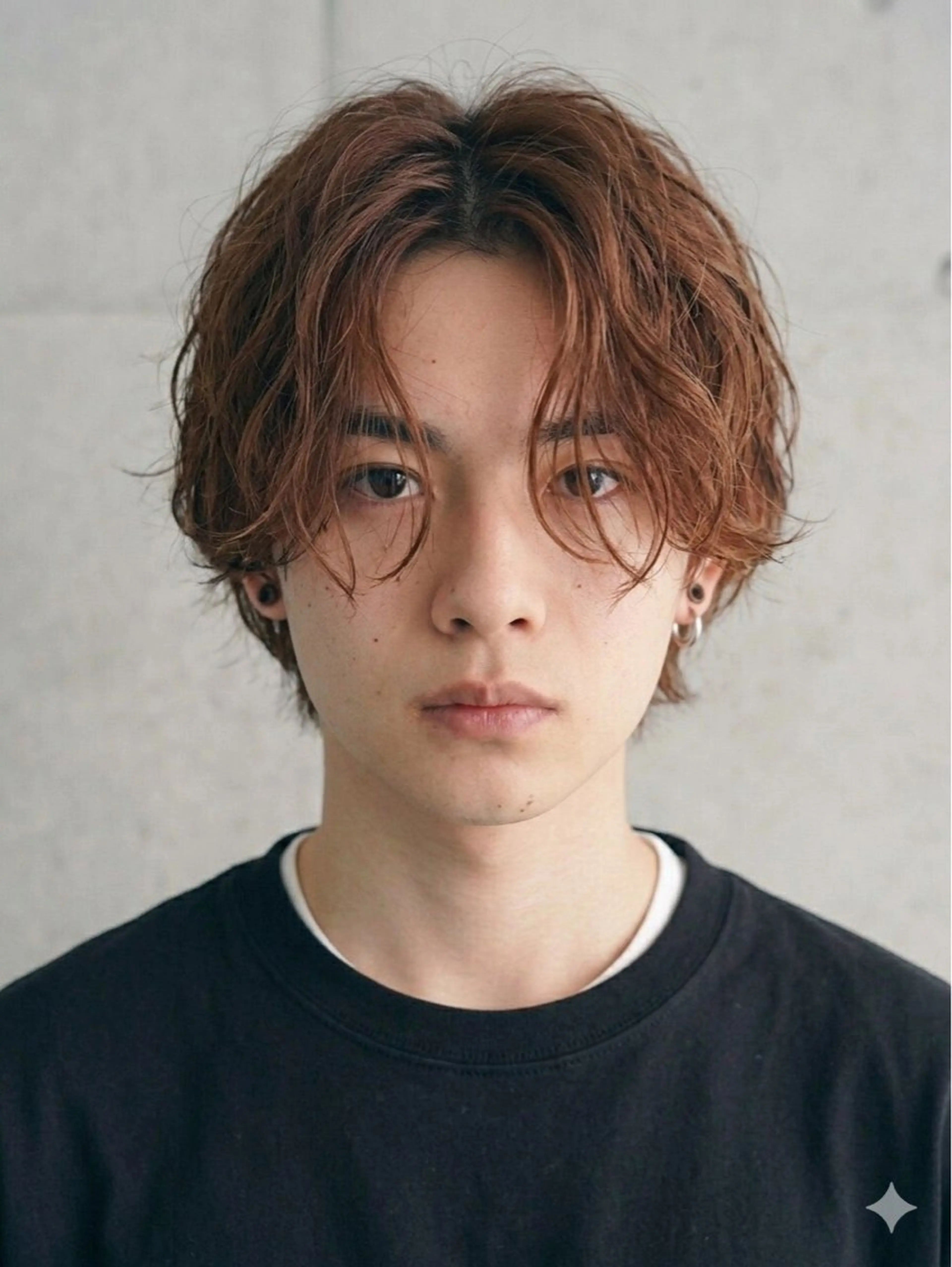 ミディアム パーマ メンズ ミディアムパーマ センターパート メンズパーマ ニュアンスパーマ マール公式 ジュニアスタイリストのヘアスタイル