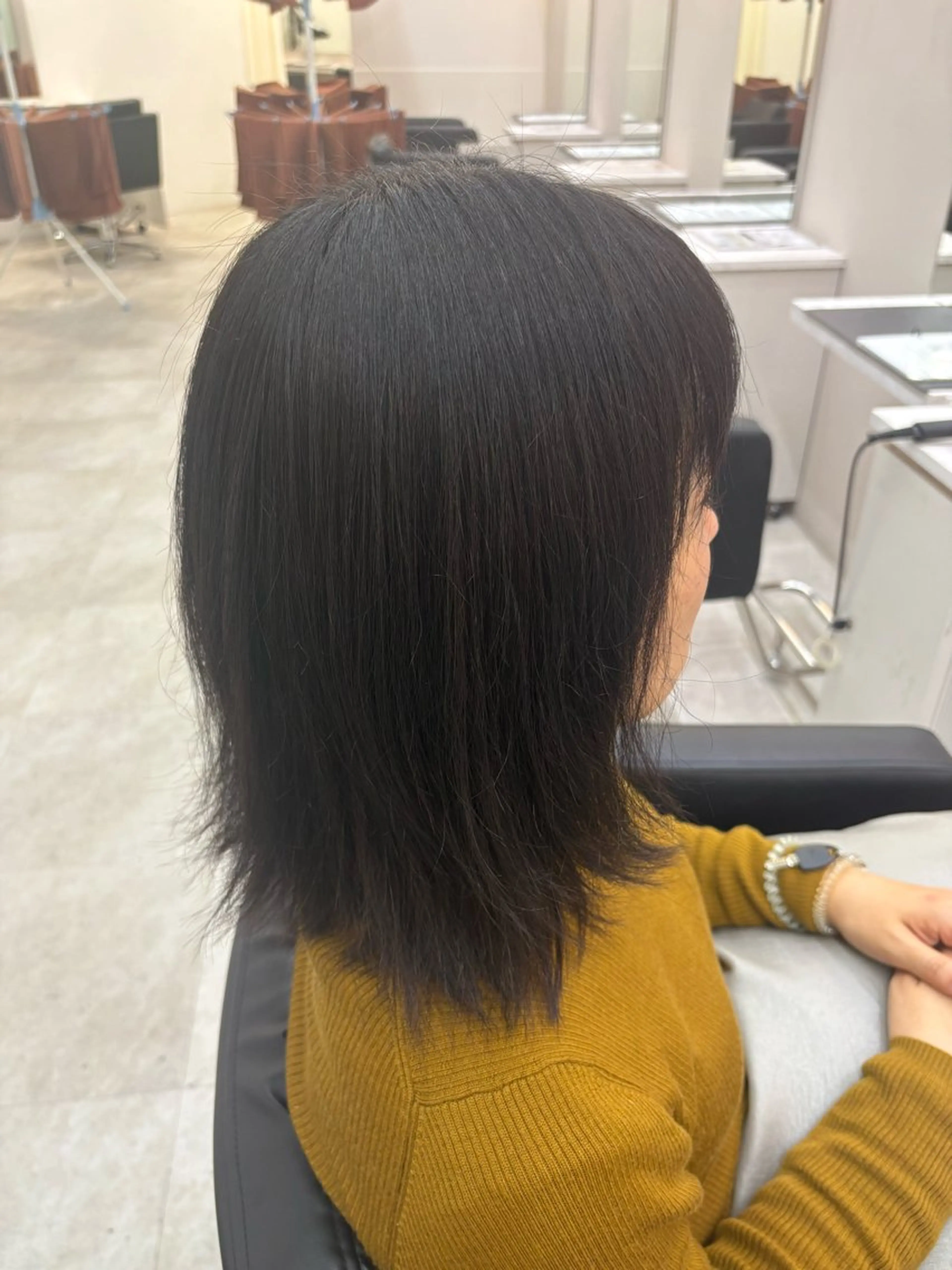 ミディアム カラー ヘアカラー 冨江 弘貴のヘアスタイル