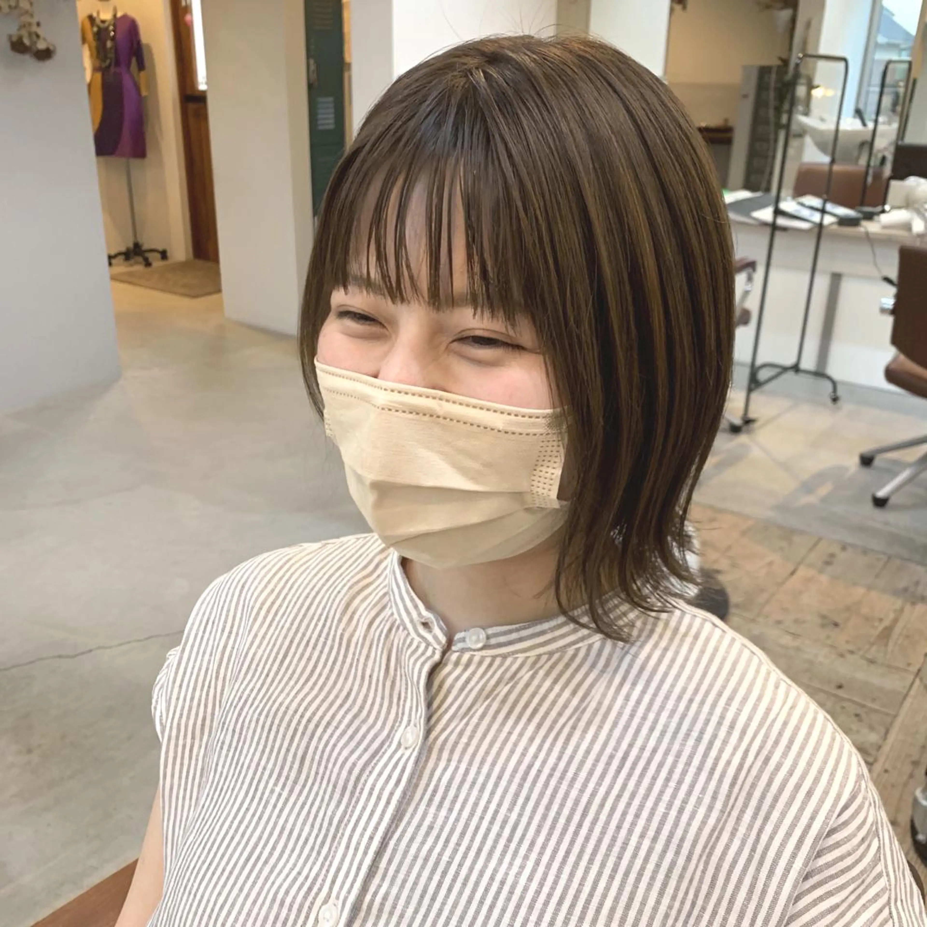 ミディアム カラー カット ヘアカラー 綿貫 美雪のヘアスタイル