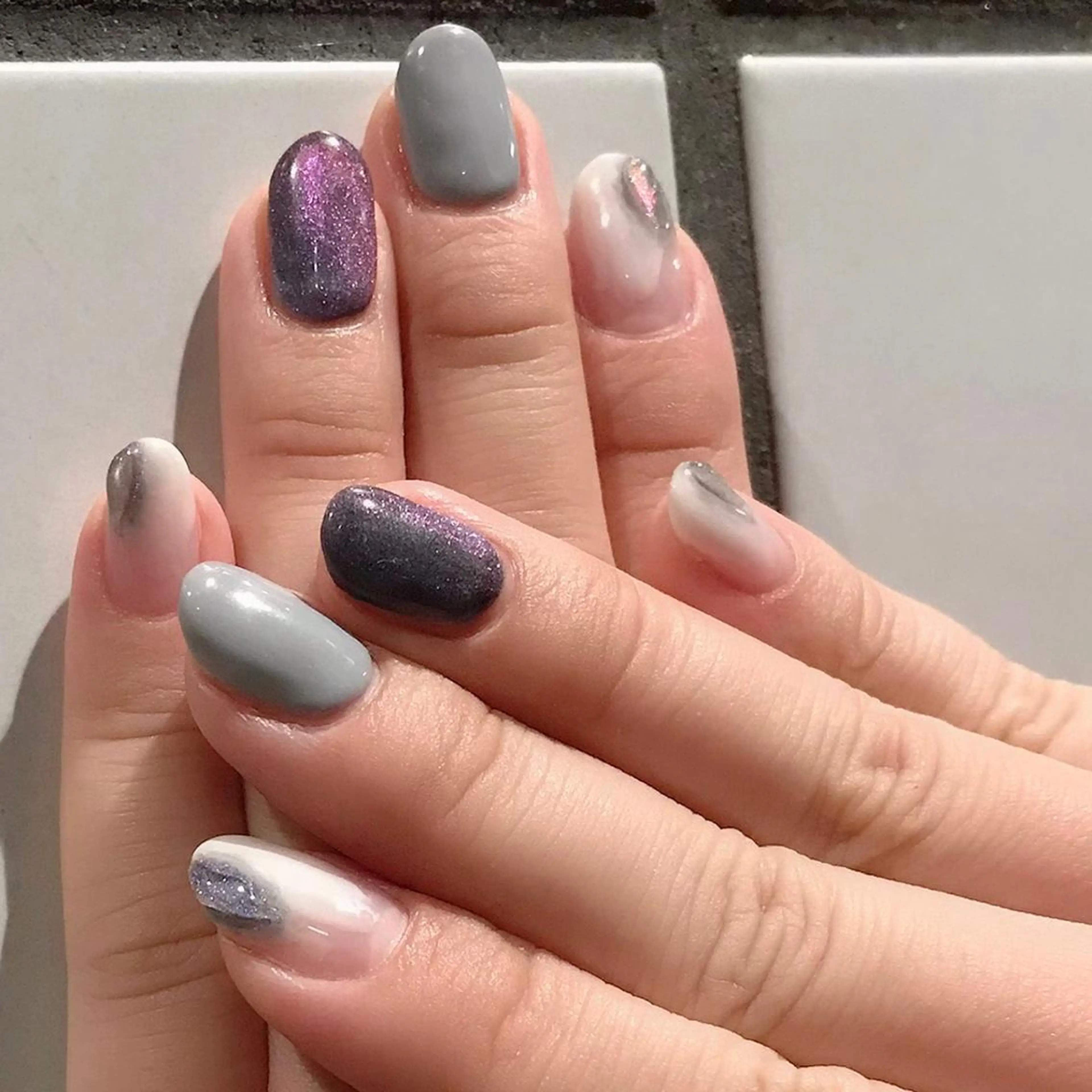 ネイル ジェルネイル マグネットネイル ぷっくりネイル kikinail 溝の口のネイルデザイン