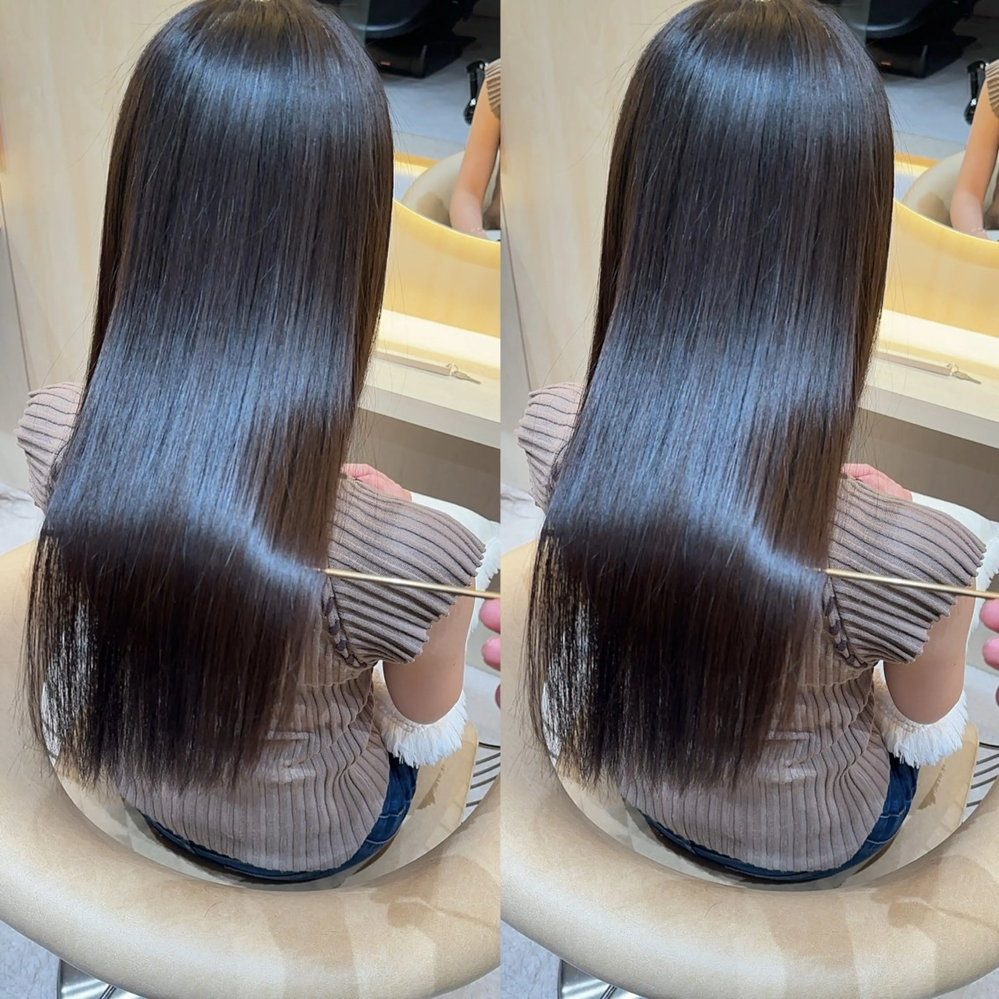 セミロング カット ヘアカラー 縮毛矯正 レイヤー❣️縮毛矯 川村利幸のヘアスタイル