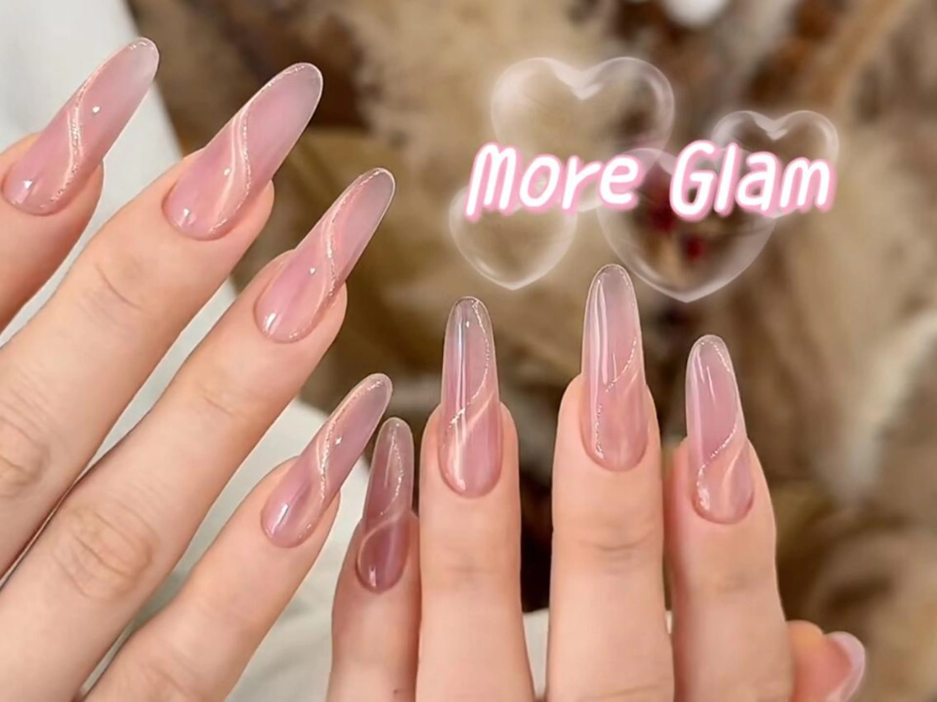 ネイル 長さ出し フットネイル フレンチネイル ジェルネイル ガラスフレンチ MoreGlam ネイルのネイルデザイン