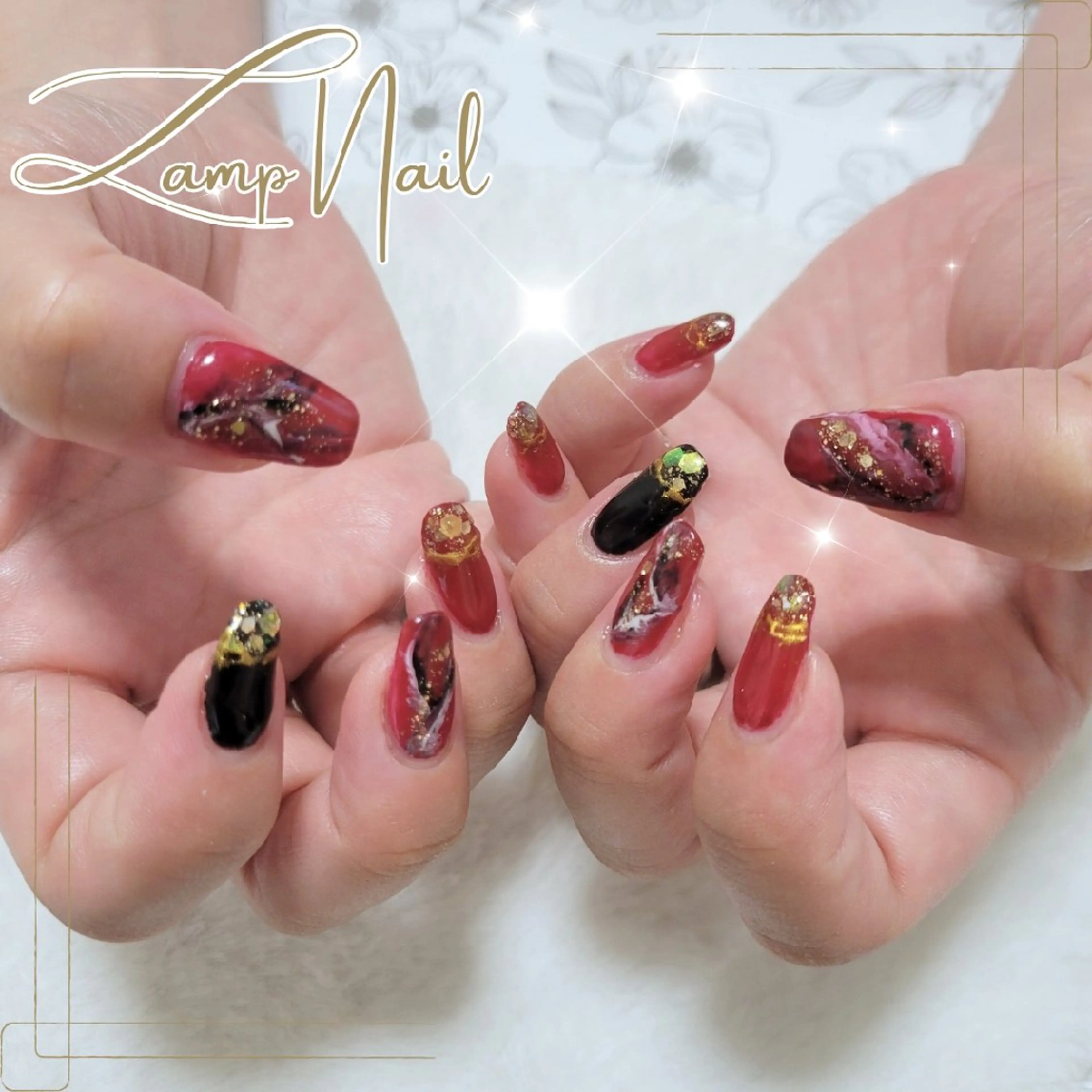 ネイル 冬ネイル クリスマス ハンドネイル Lamp Nailのネイルデザイン