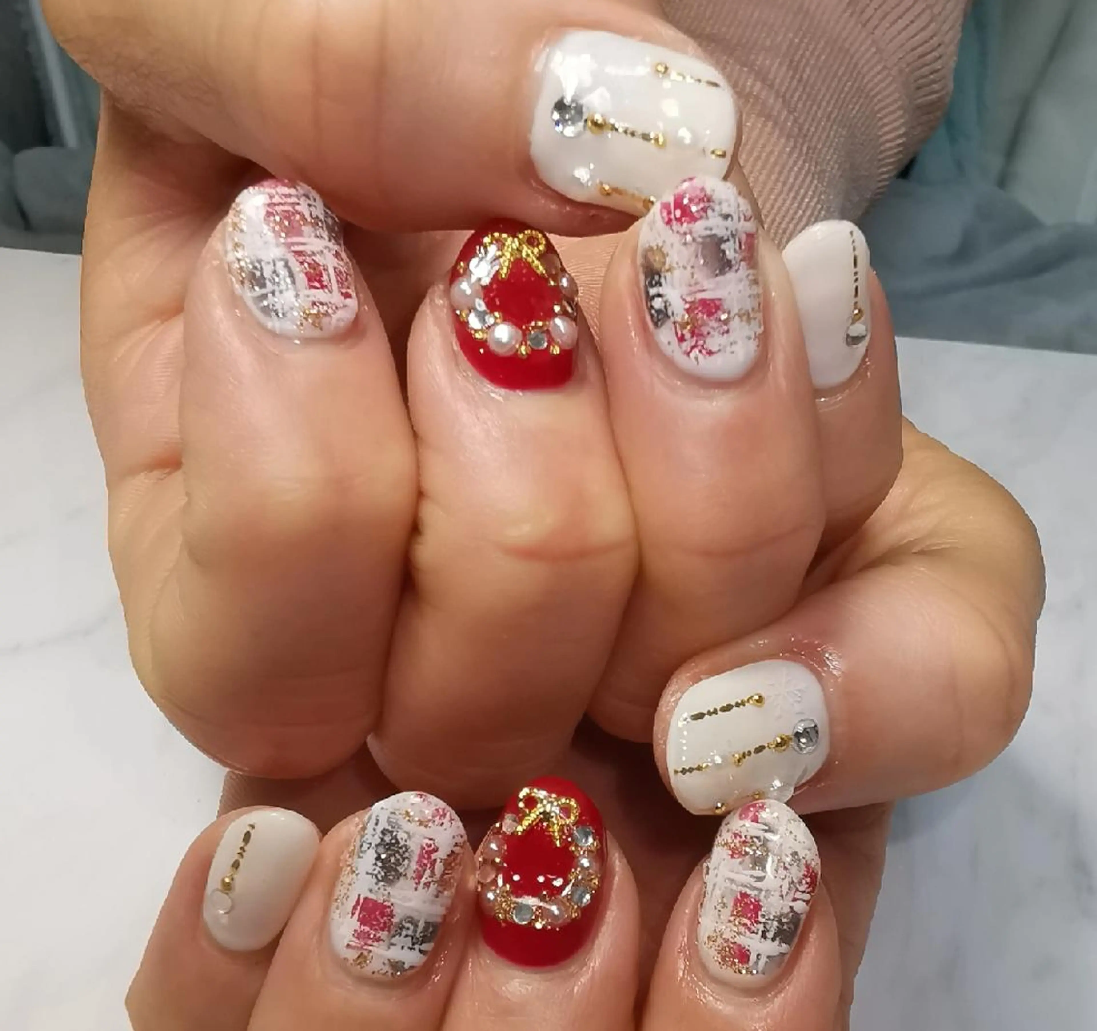 ネイル ツイードネイル ハンドネイル reve あやののネイルデザイン