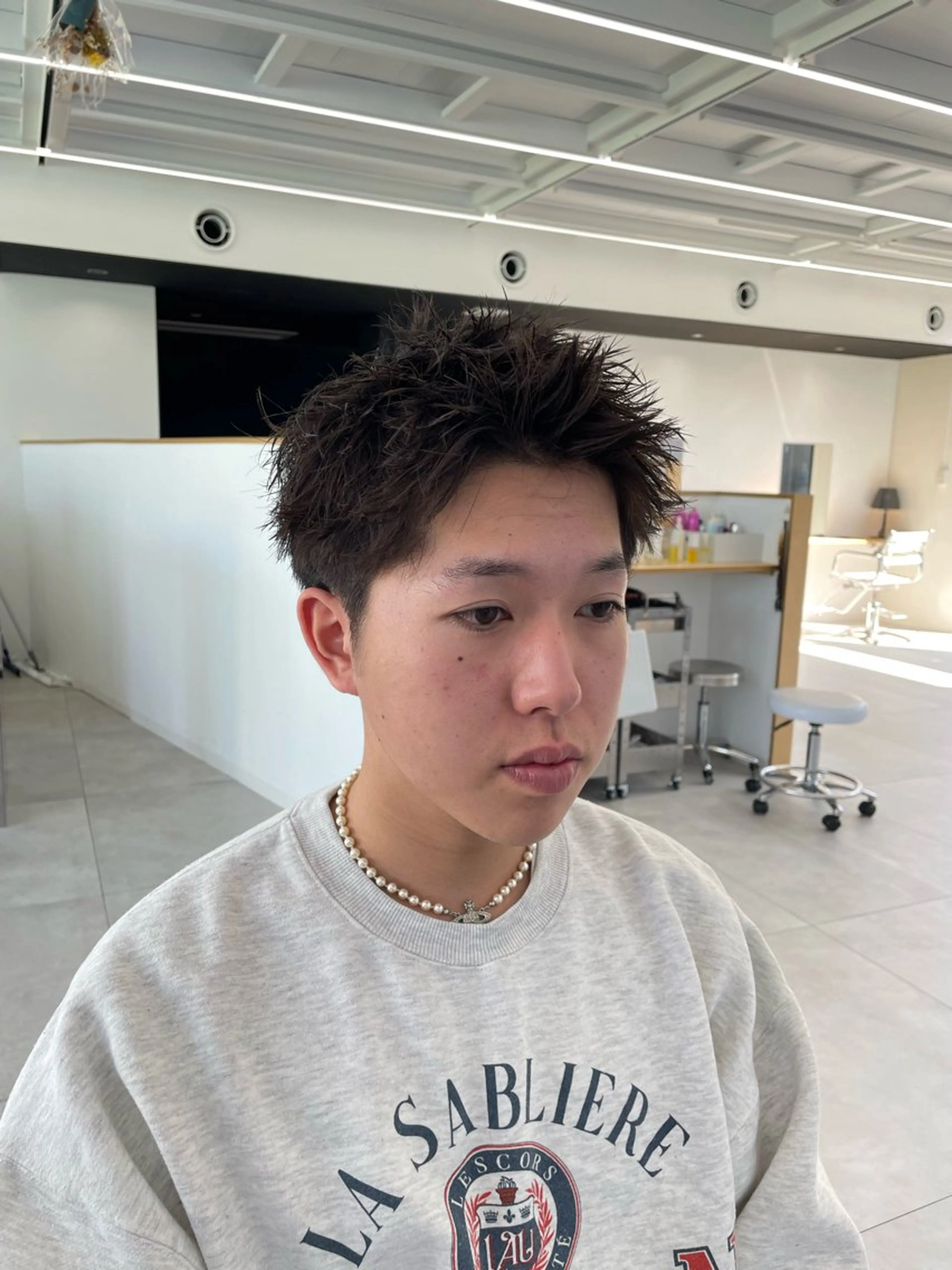 メンズ スパイキーショート カット 慎太朗/パーマ/ボブ /センターパートのヘアスタイル