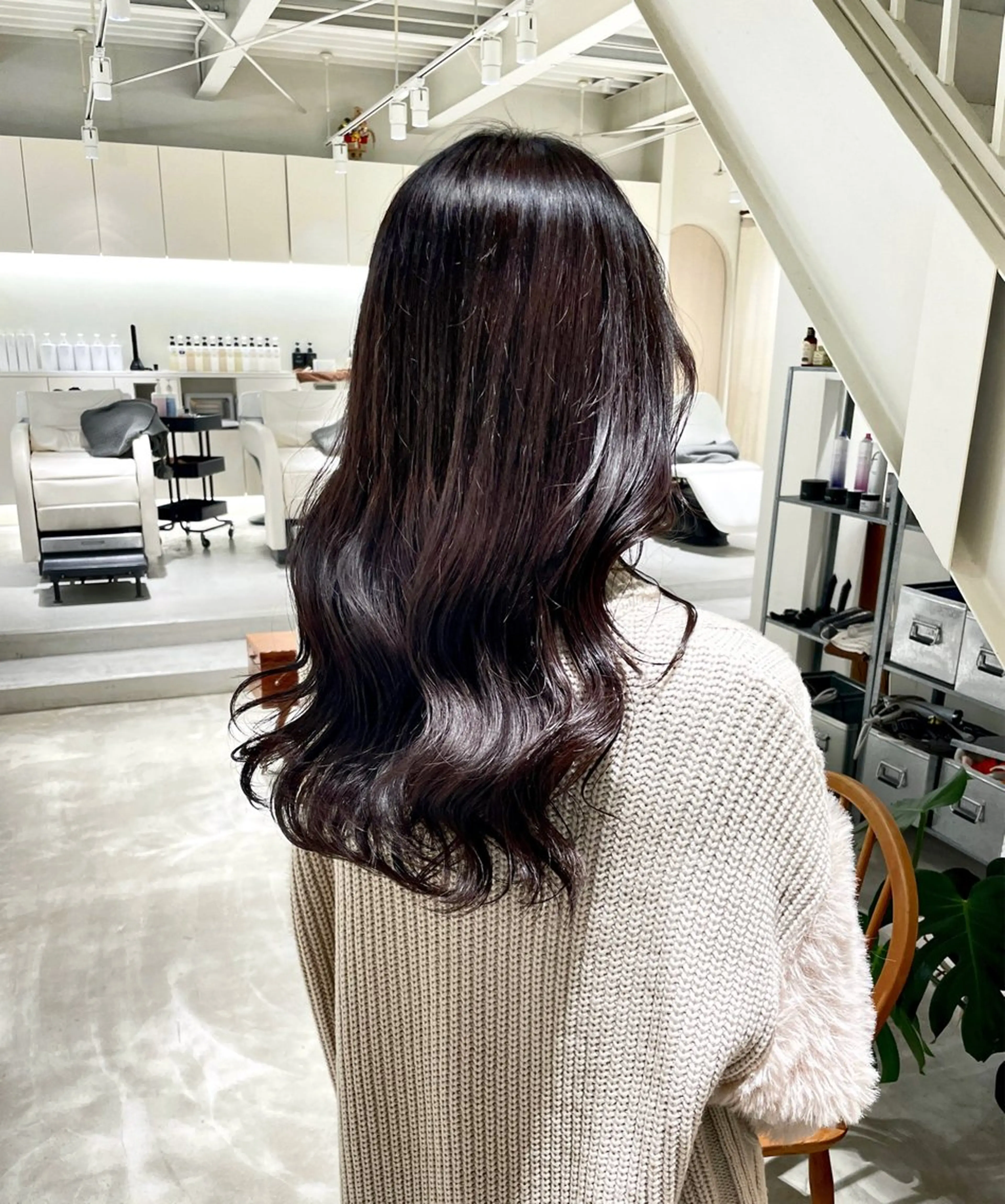 ロング カラー ヘアカラー 林 千聖のヘアスタイル